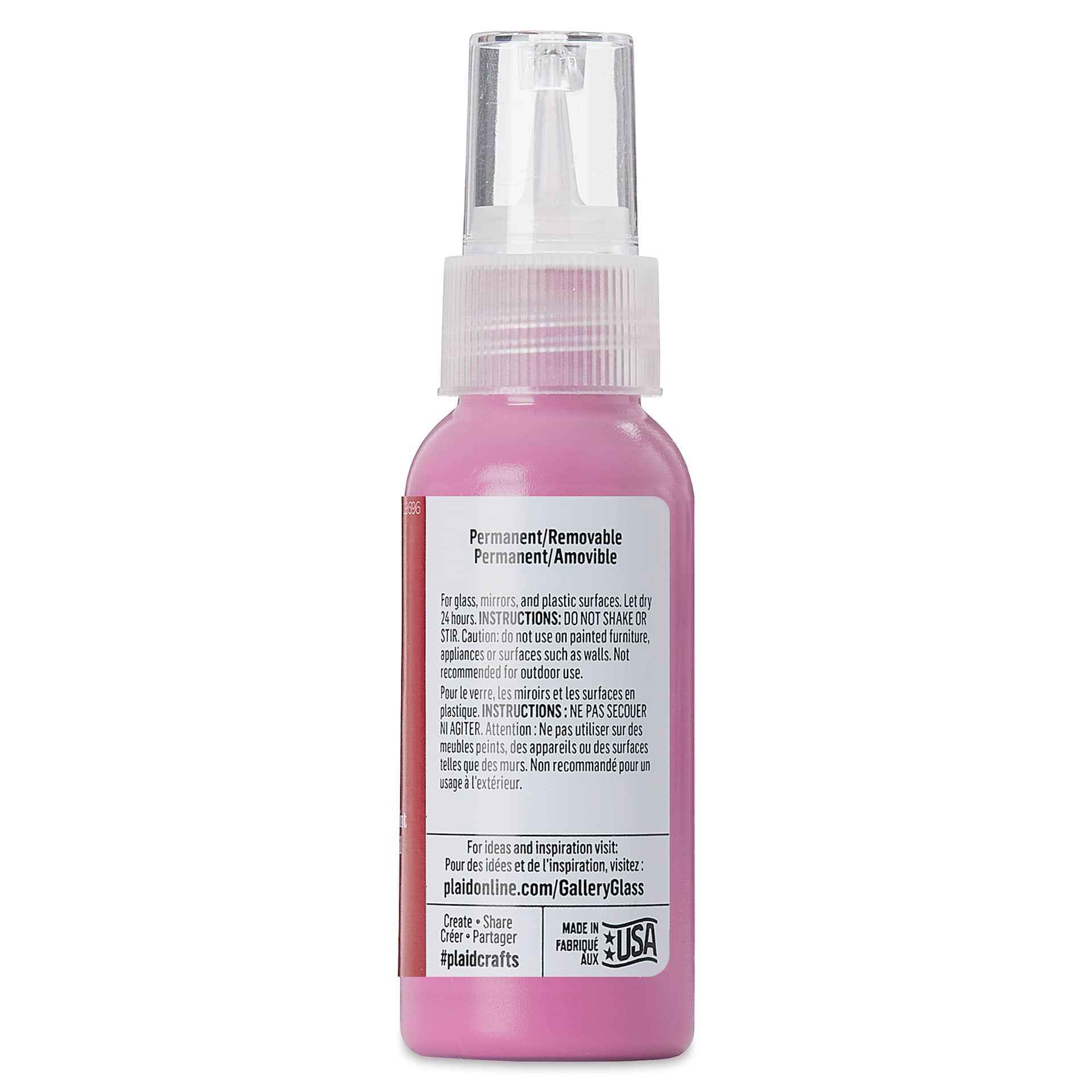 Gallery Glass Paint - Holiday Berry, 2 oz (Back of bottle)