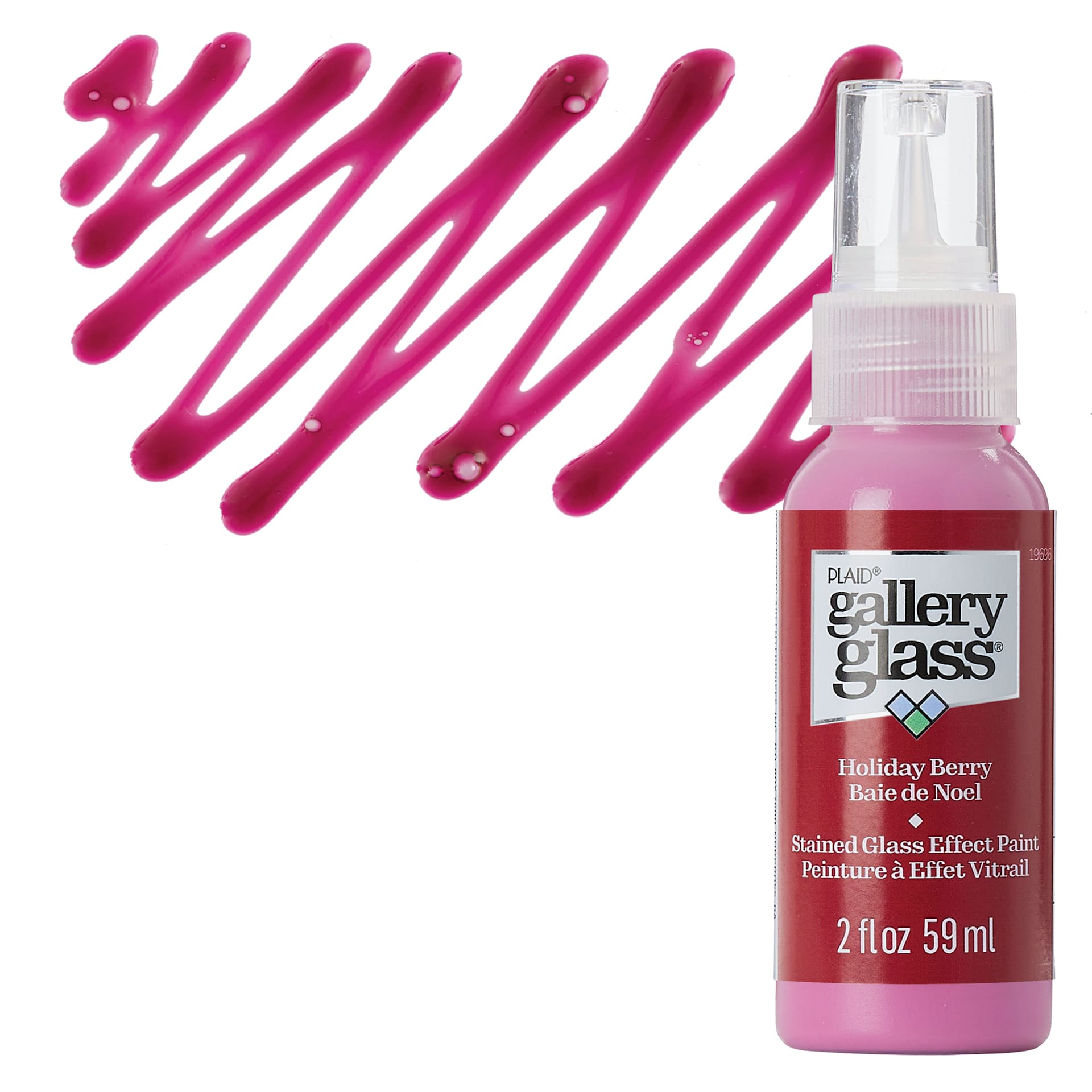 Gallery Glass Paint - Holiday Berry, 2 oz bottle and swatch