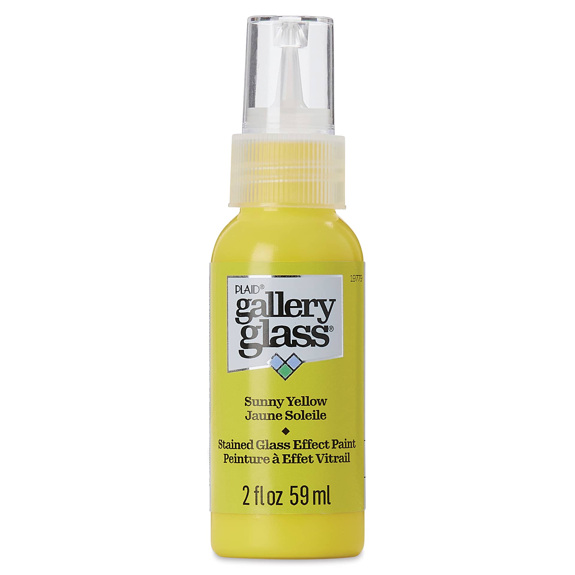 Gallery Glass Paint - Sunny Yellow, 2 oz (Front of bottle)