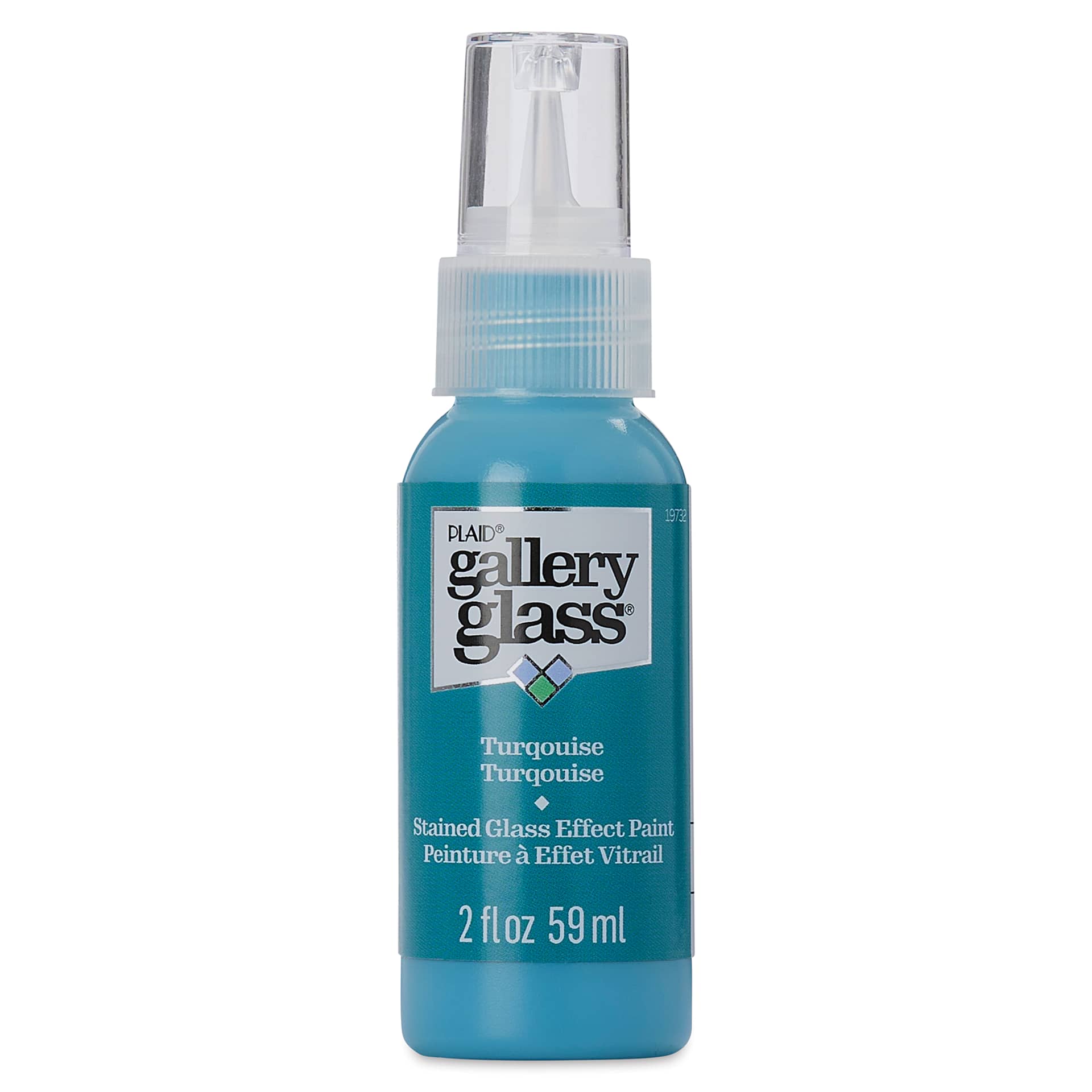 Gallery Glass Paint - Turquoise, 2 oz (Front of bottle)