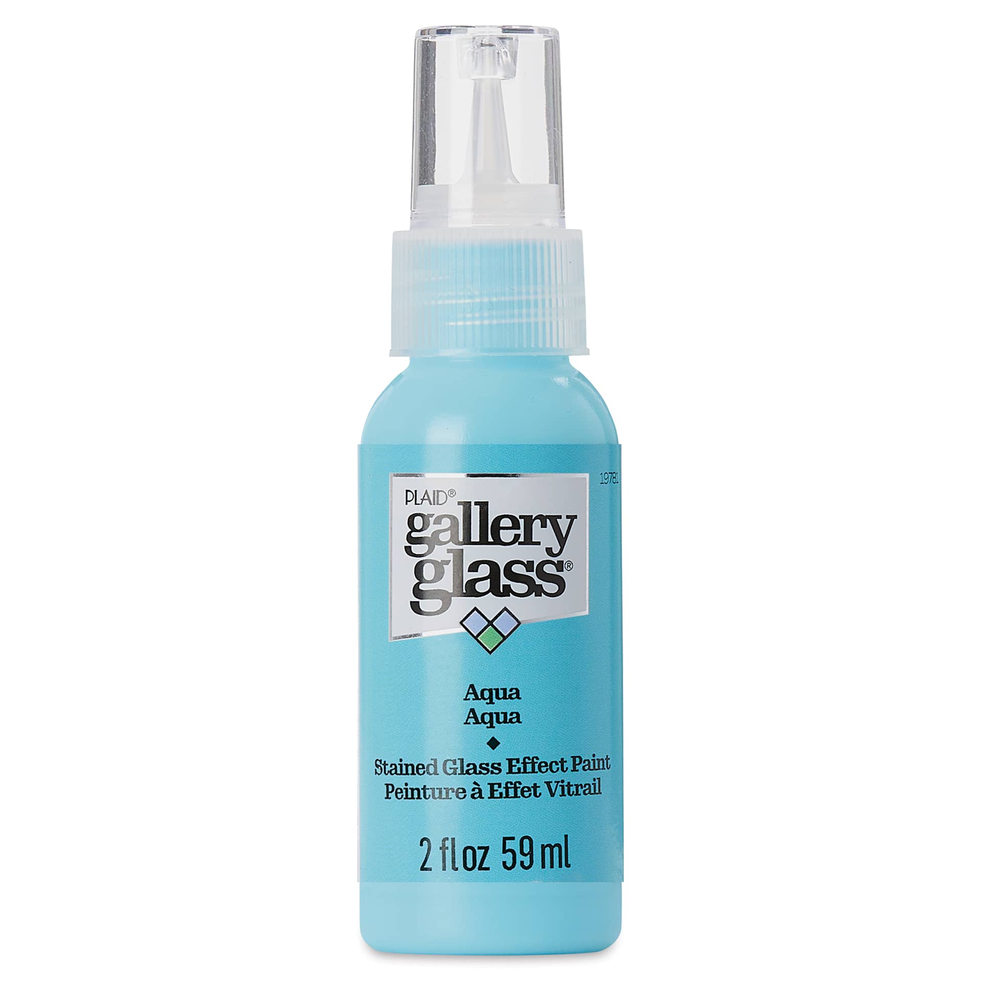 Gallery Glass Paint - Aqua, 2 oz (Front of bottle)