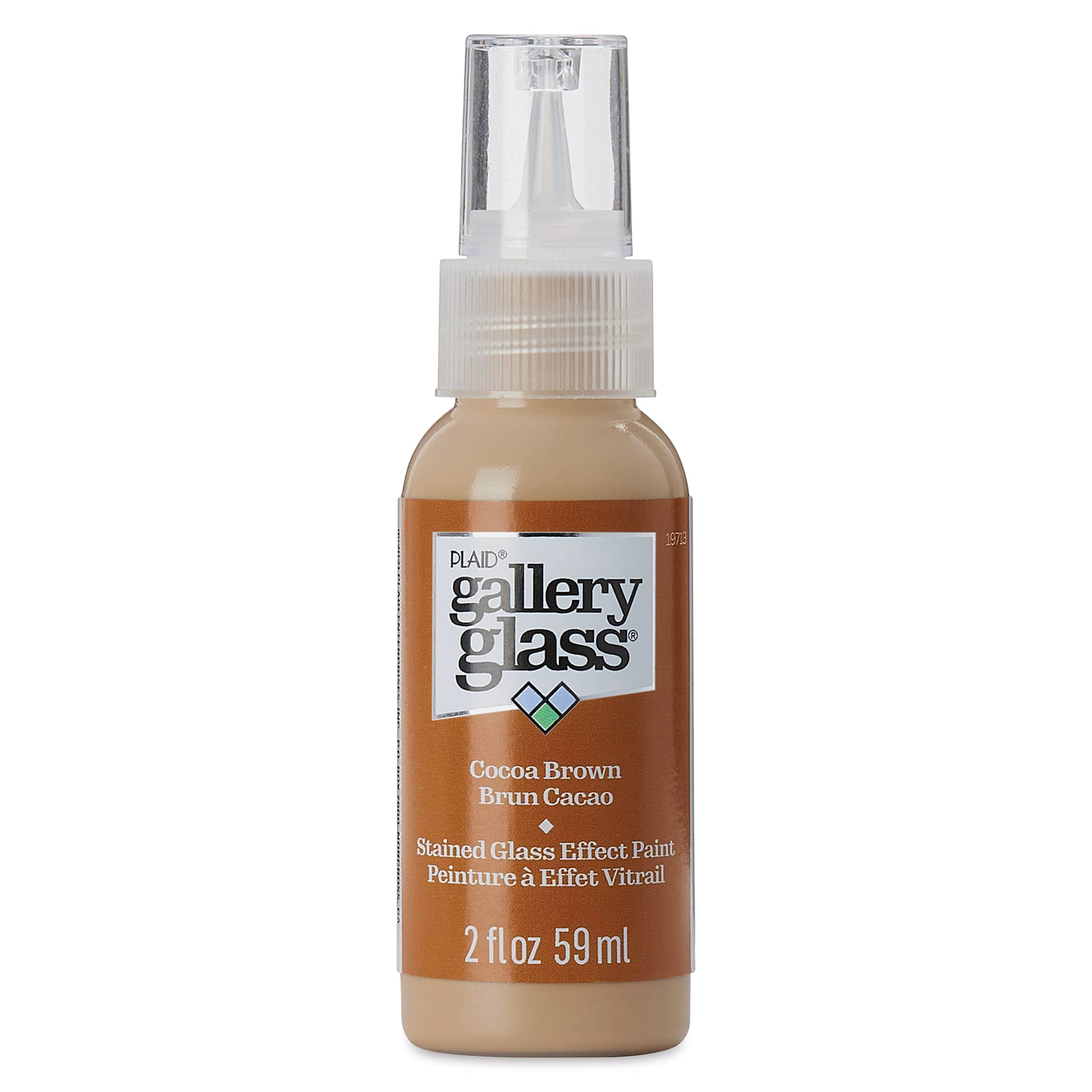 Gallery Glass Paint - Cocoa Brown, 2 oz (Front of bottle)