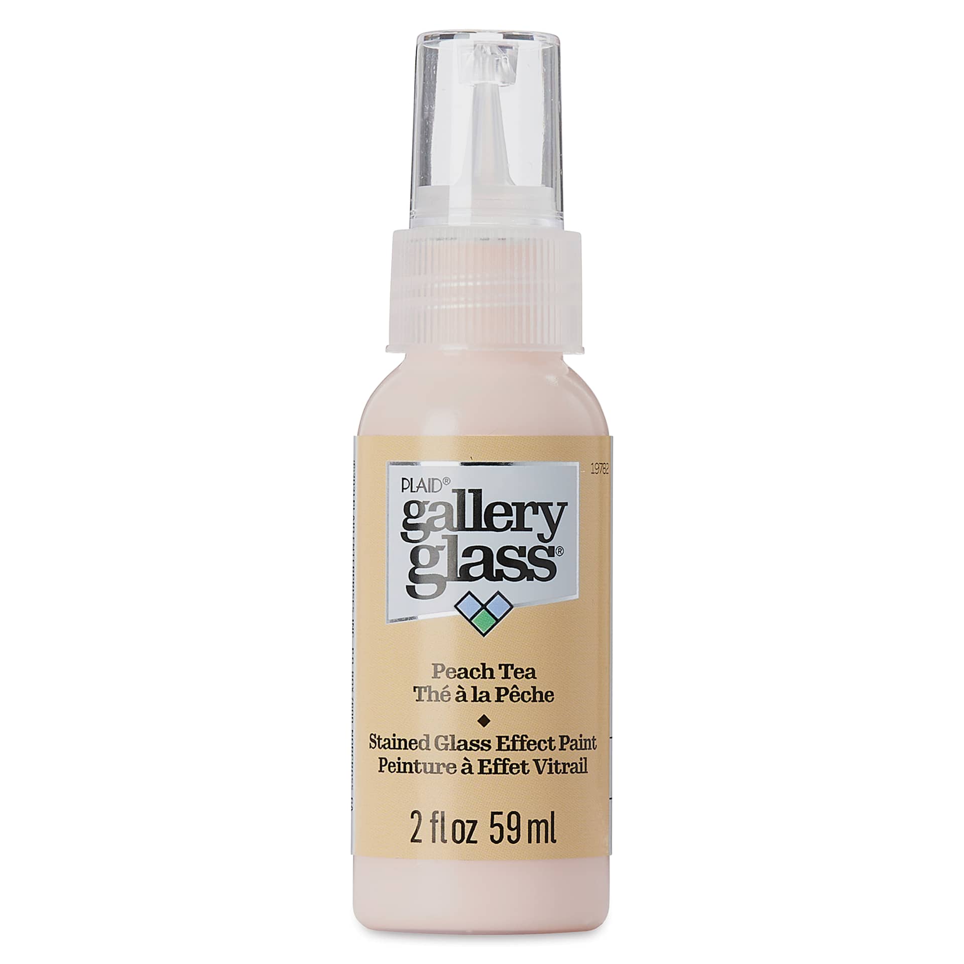 Gallery Glass Paint - Peach Tea, 2 oz (Front of bottle)