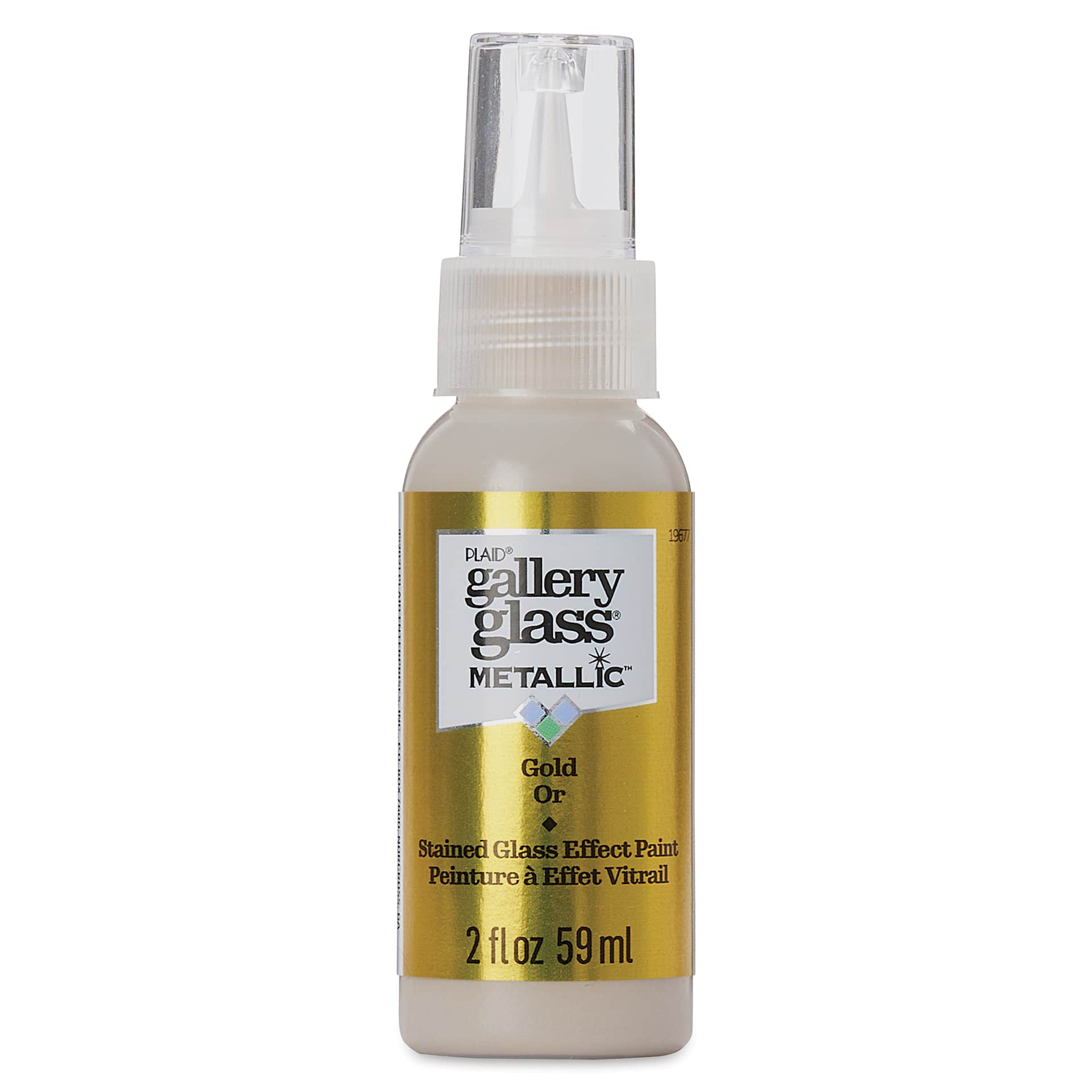 Gallery Glass Paint - Metallic Gold, 2 oz (Front of bottle)