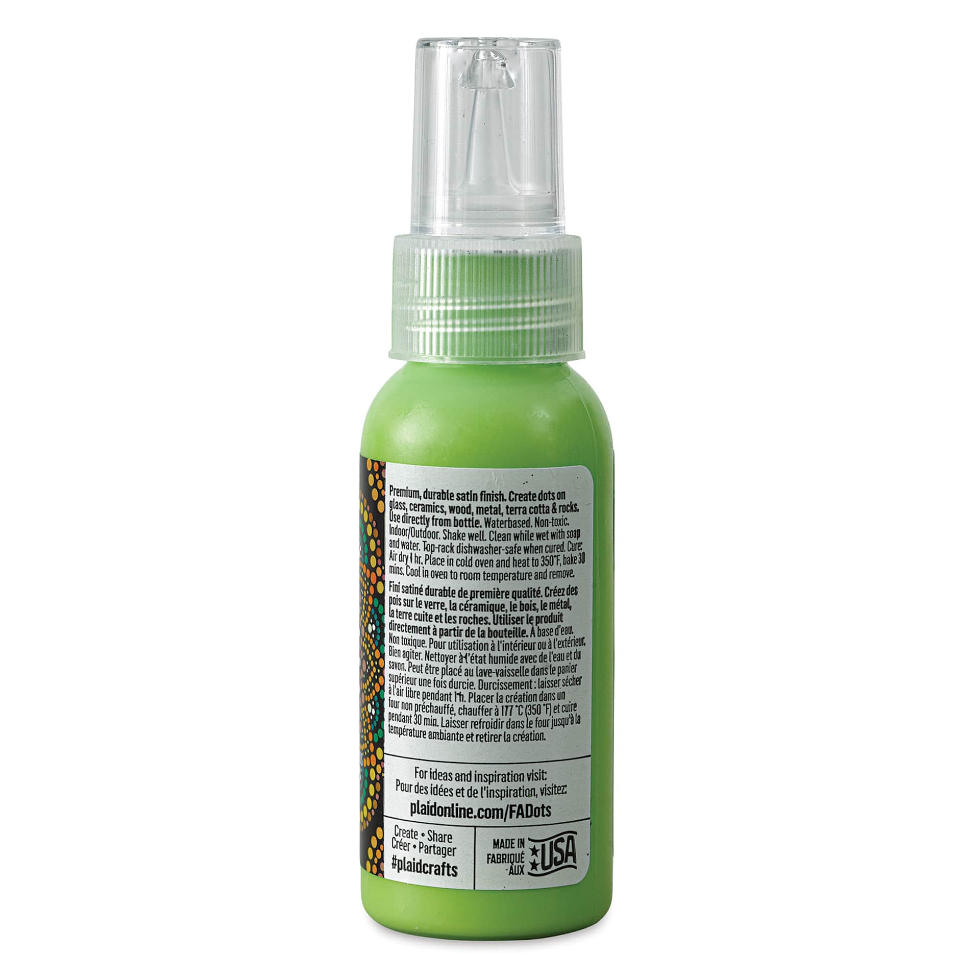 FolkArt Dots Acrylic Paint - Grassy Meadow, 2 oz (Back)