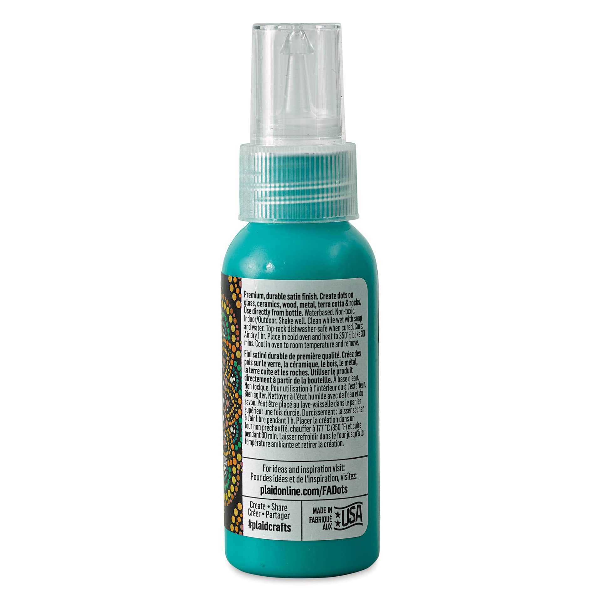 FolkArt Dots Acrylic Paint - Babbling Brook, 2 oz (Back)
