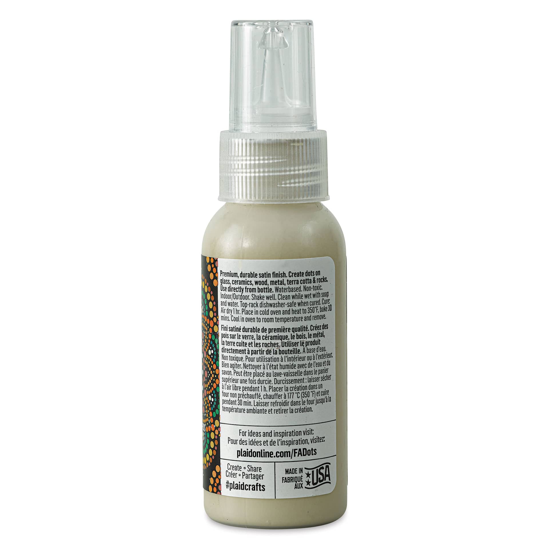 FolkArt Dots Acrylic Paint - Ancient Stone, 2 oz (Back)