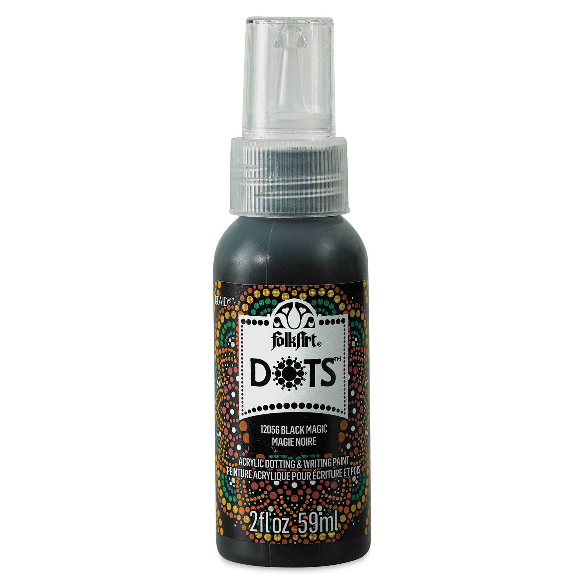 FolkArt Dots Acrylic Paint - Black Magic, 2 oz (Front)