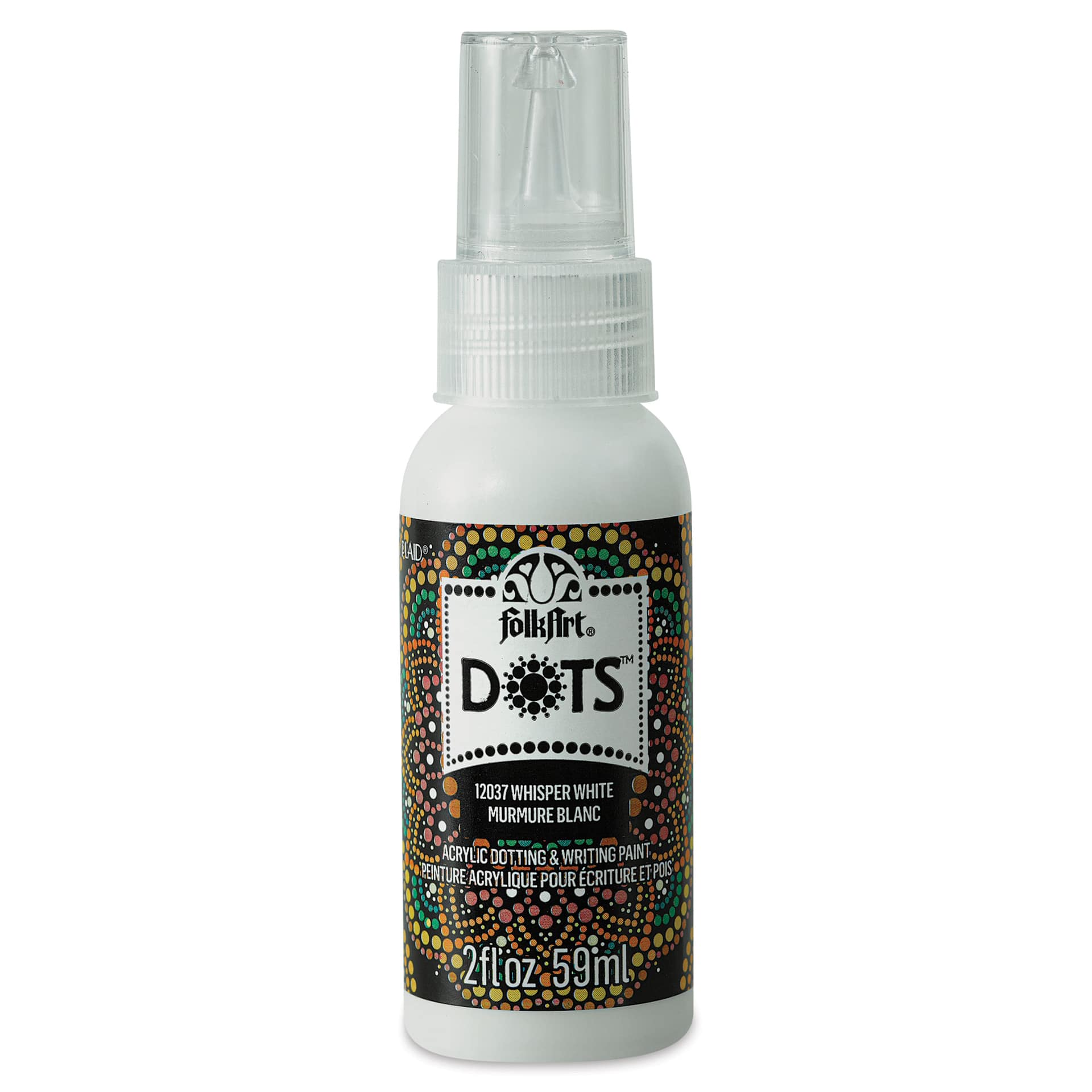 FolkArt Dots Acrylic Paint - Whisper White, 2 oz (Front)