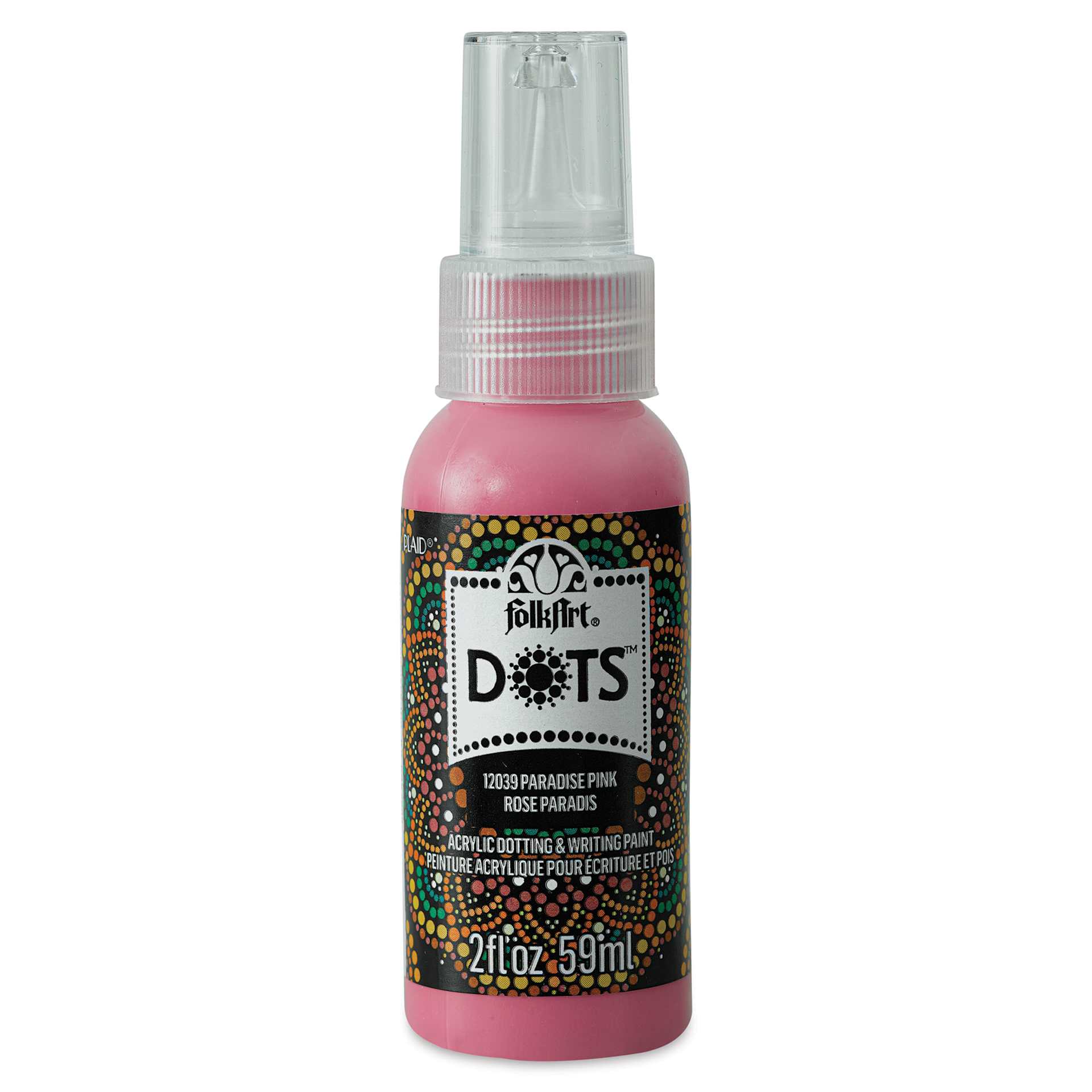 FolkArt Dots Acrylic Paint - Paradise Pink, 2 oz (Front)