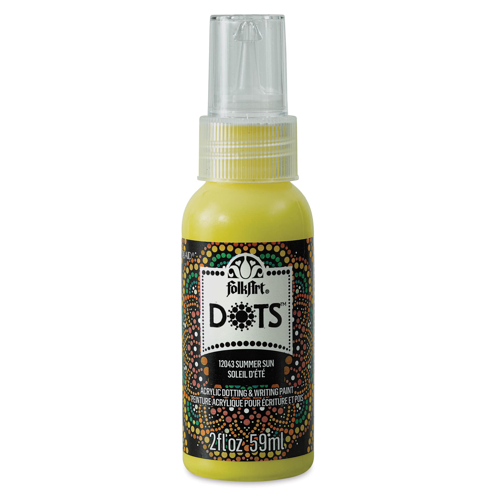 FolkArt Dots Acrylic Paint - Summer Sun, 2 oz (Front)