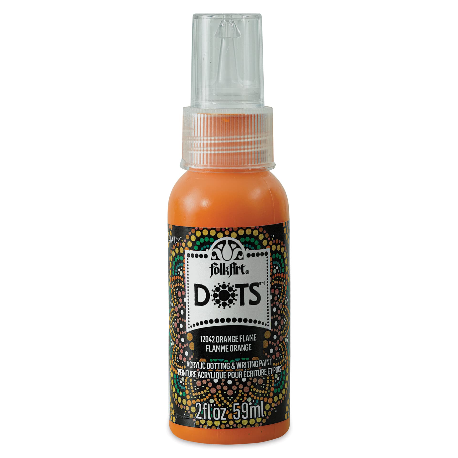 FolkArt Dots Acrylic Paint - Orange Flame, 2 oz (Front)