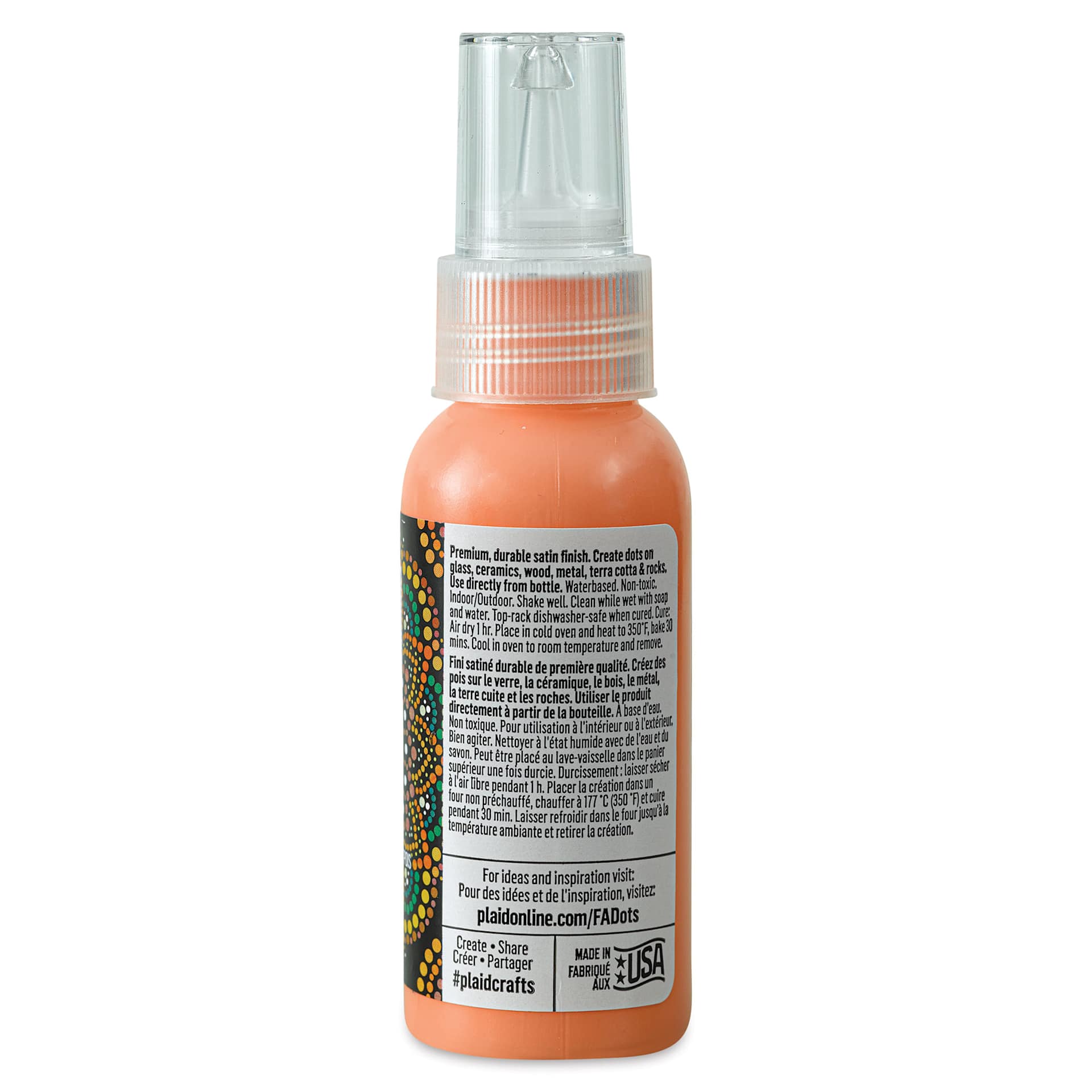 FolkArt Dots Acrylic Paint - Mesa Sun, 2 oz (Back)