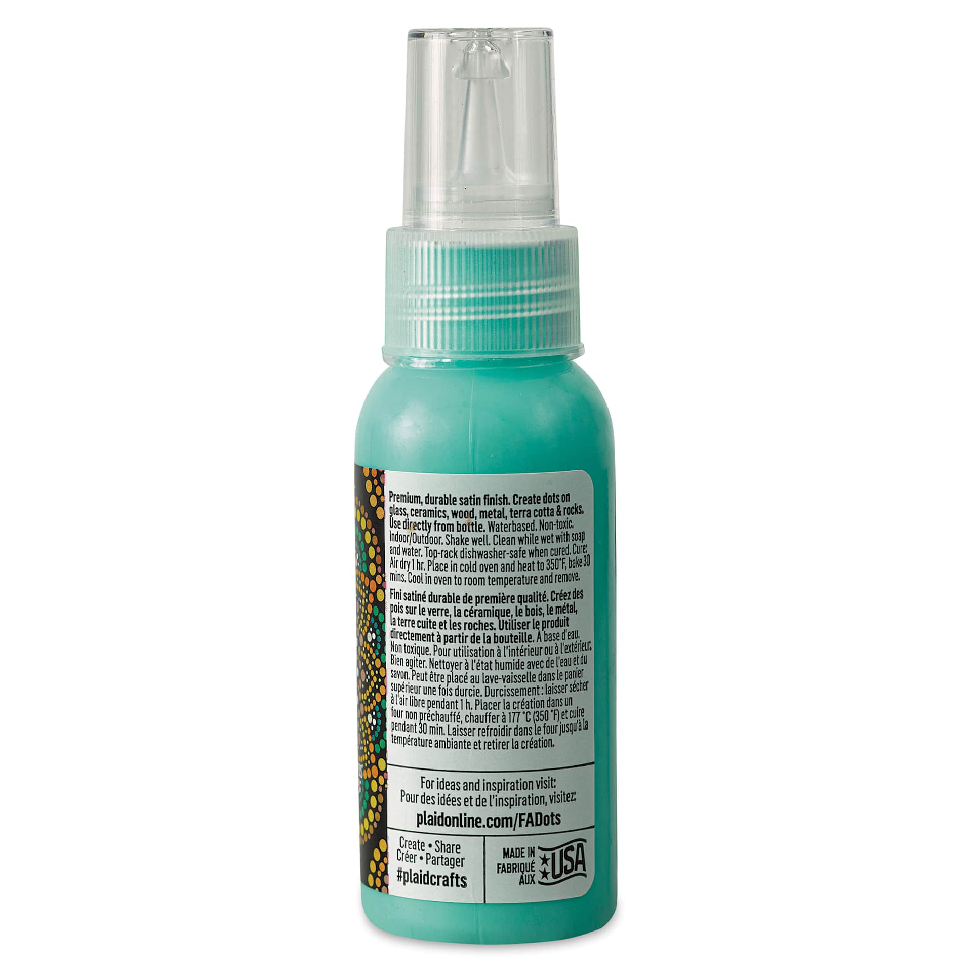 FolkArt Dots Acrylic Paint - Breezy Blue, 2 oz (Back)
