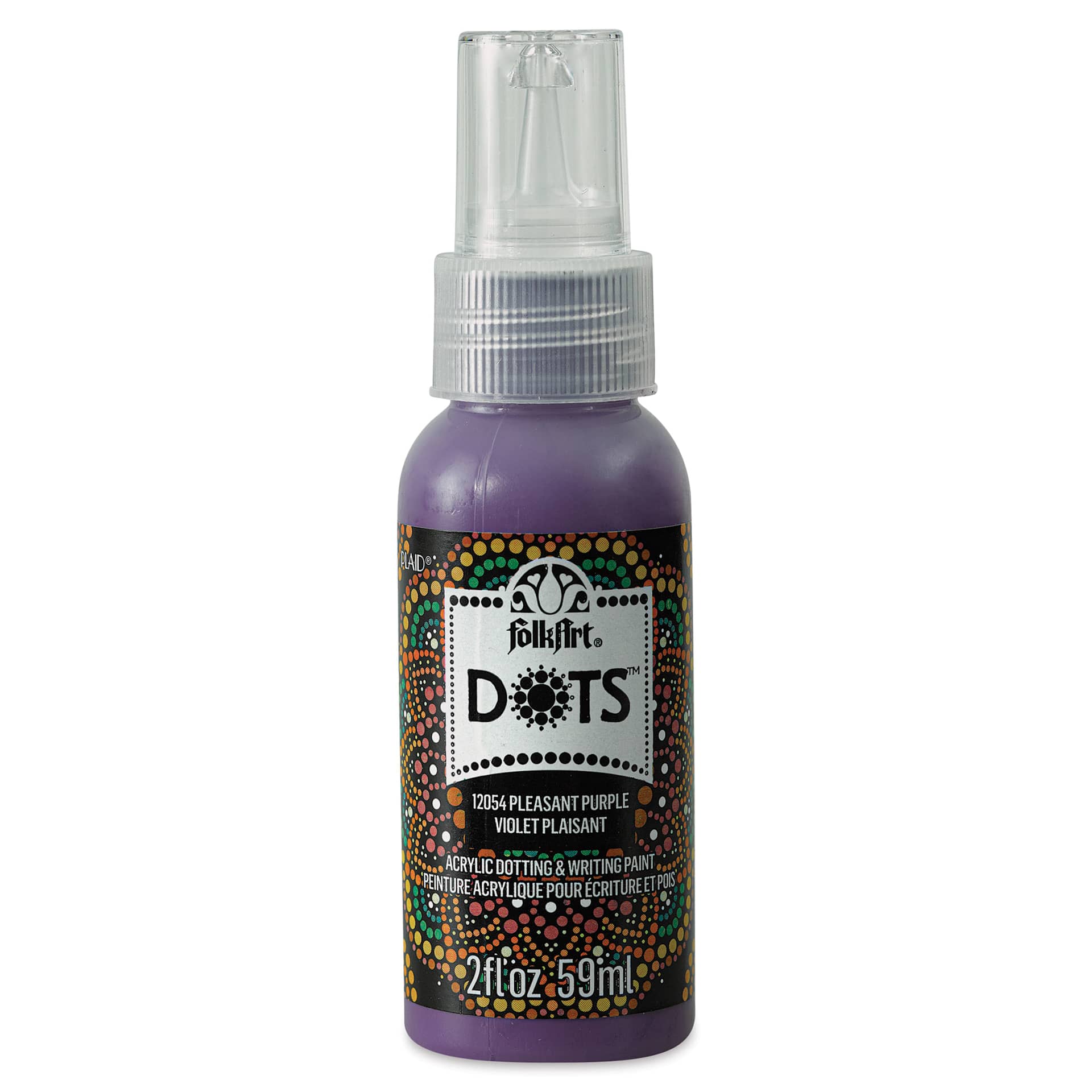 FolkArt Dots Acrylic Paint - Pleasant Purple, 2 oz (Front)