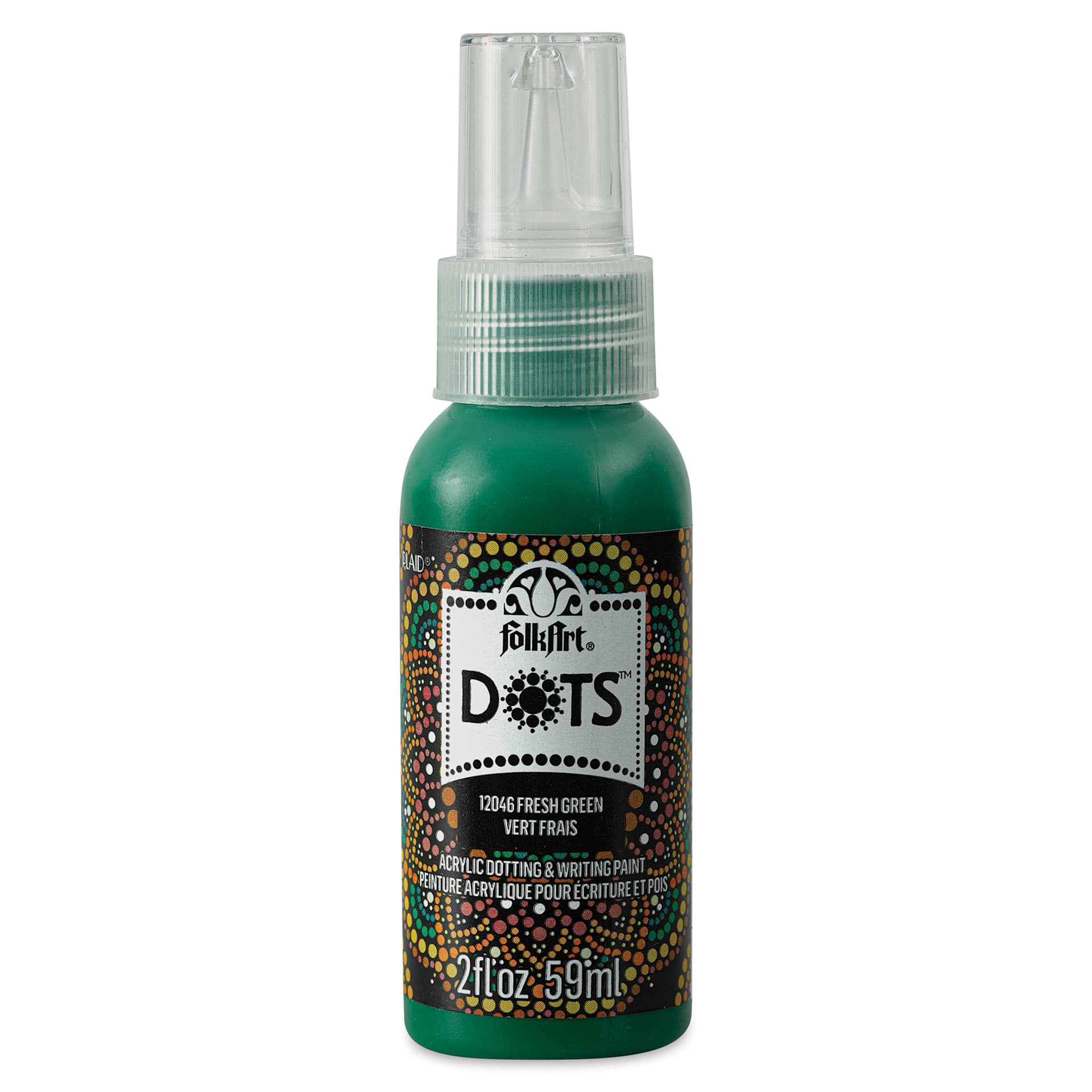 FolkArt Dots Acrylic Paint - Fresh Green, 2 oz (Front)