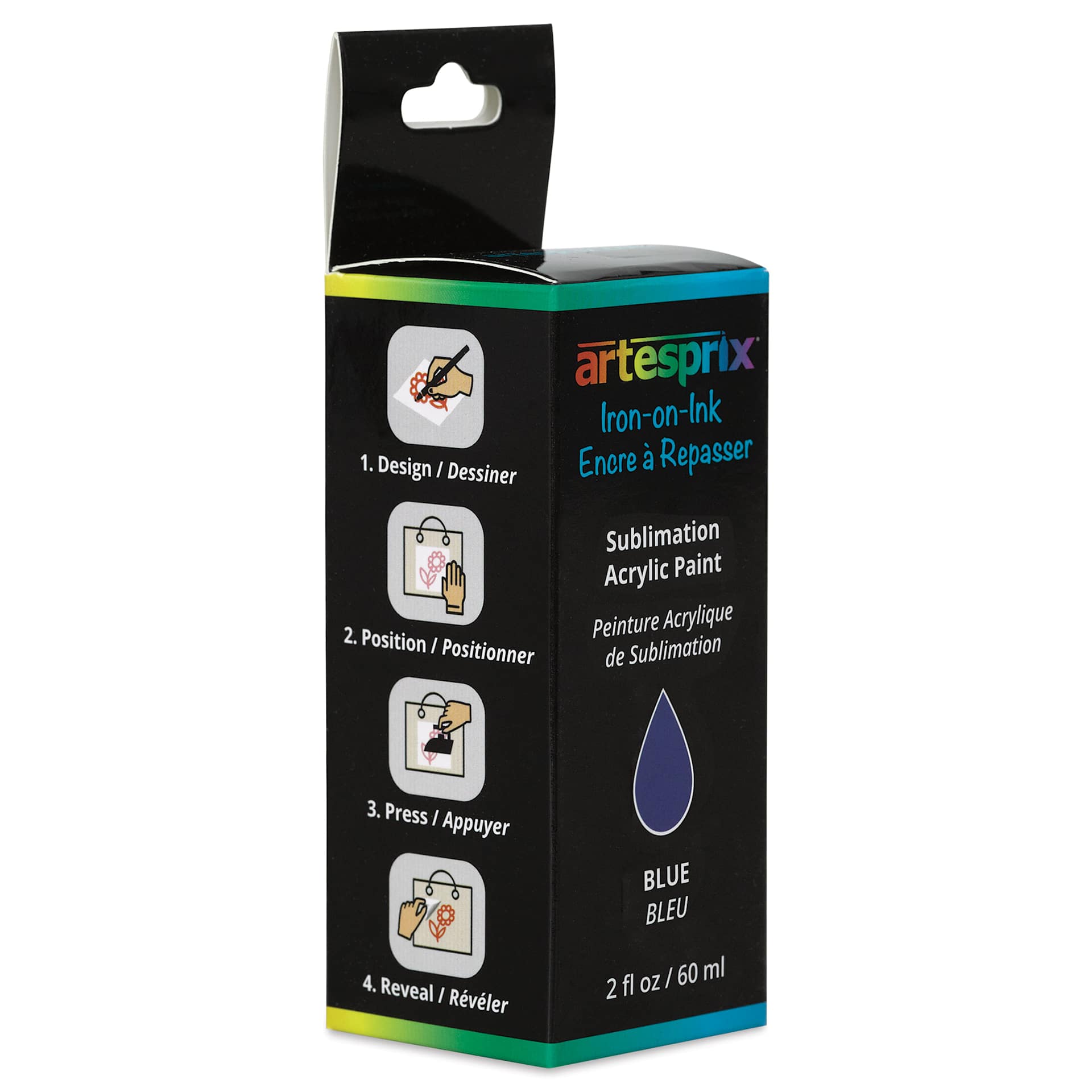 Artesprix Sublimation Acrylic Paint - Blue, 2 oz Tube (front of packaging)