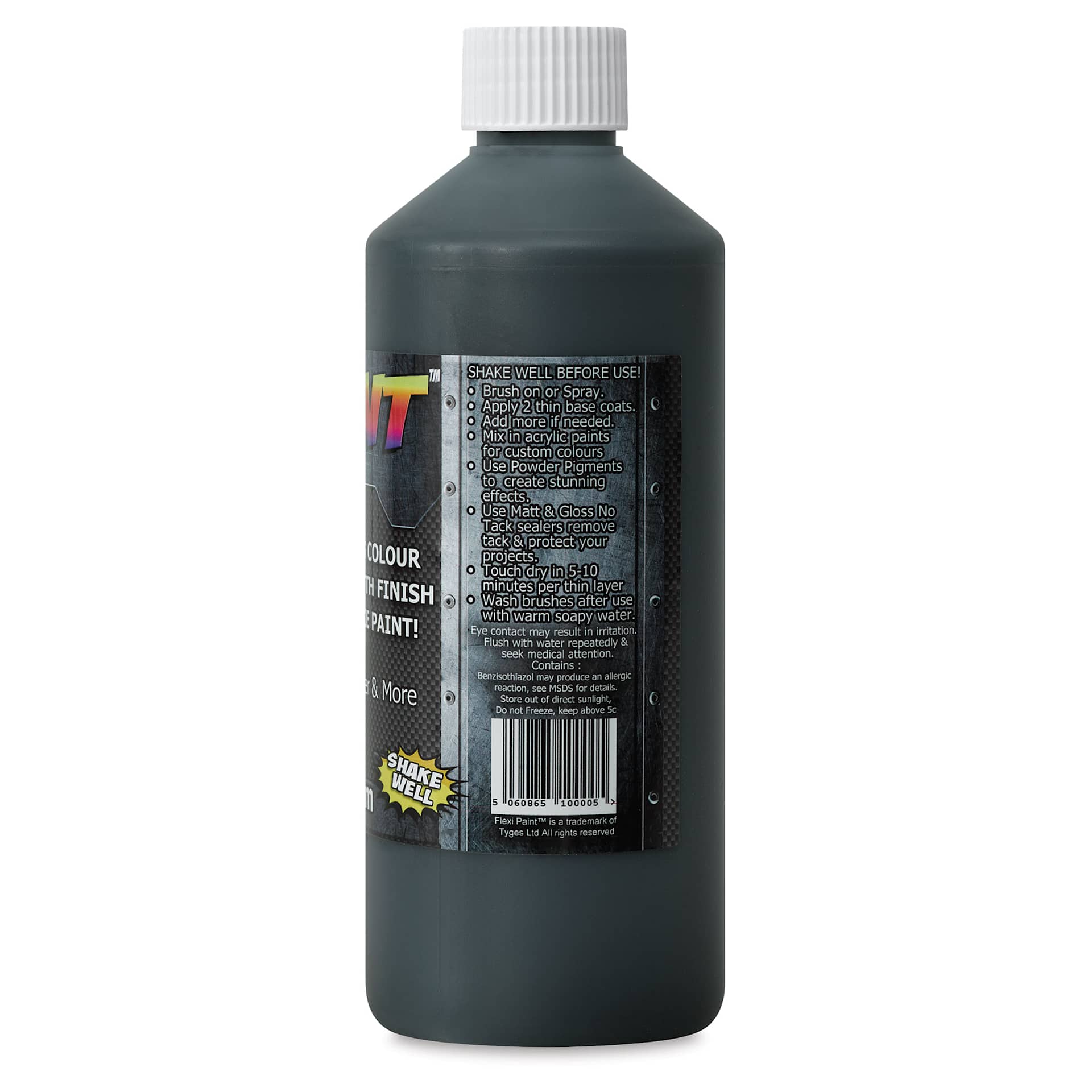 Flexi Paint Waterbased Flexible Cosplay Paint - Black, 500 g (1.10 lb) back