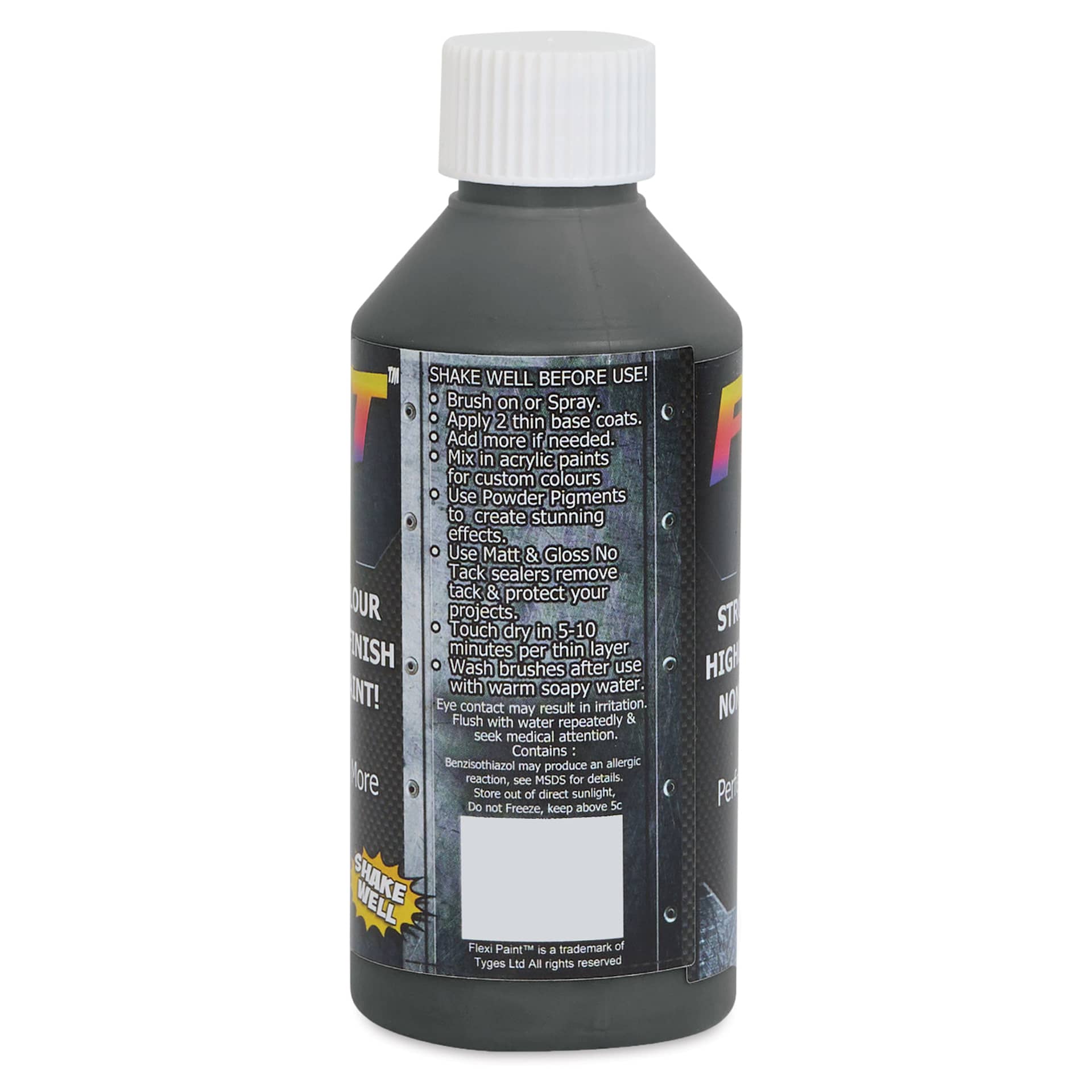 Flexi Paint Waterbased Flexible Cosplay Paint - Black, 250 g (0.55 lb) back