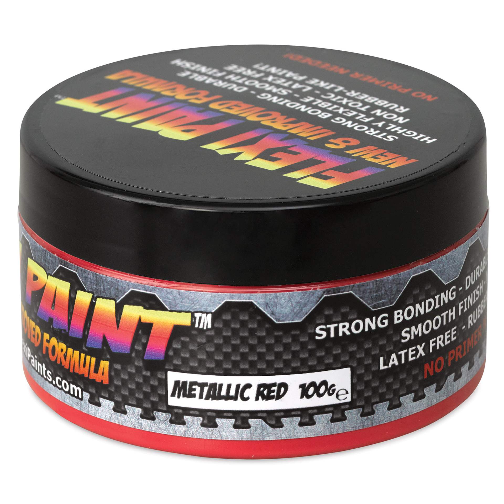 Flexi Paint Waterbased Flexible Cosplay Paint - Metallic Red, 100 g (0.22 lb) side view