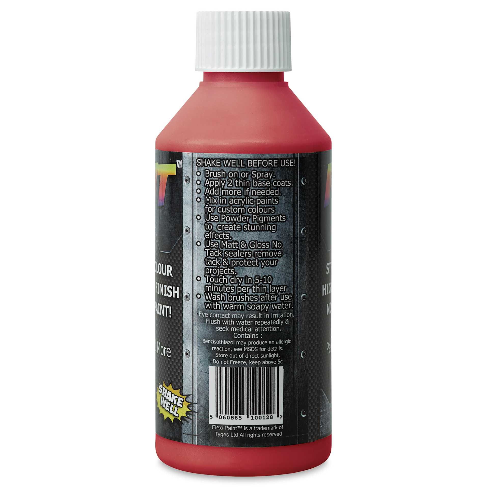 Flexi Paint Waterbased Flexible Cosplay Paint - Metallic Red, 250 g (0.55 lb) back