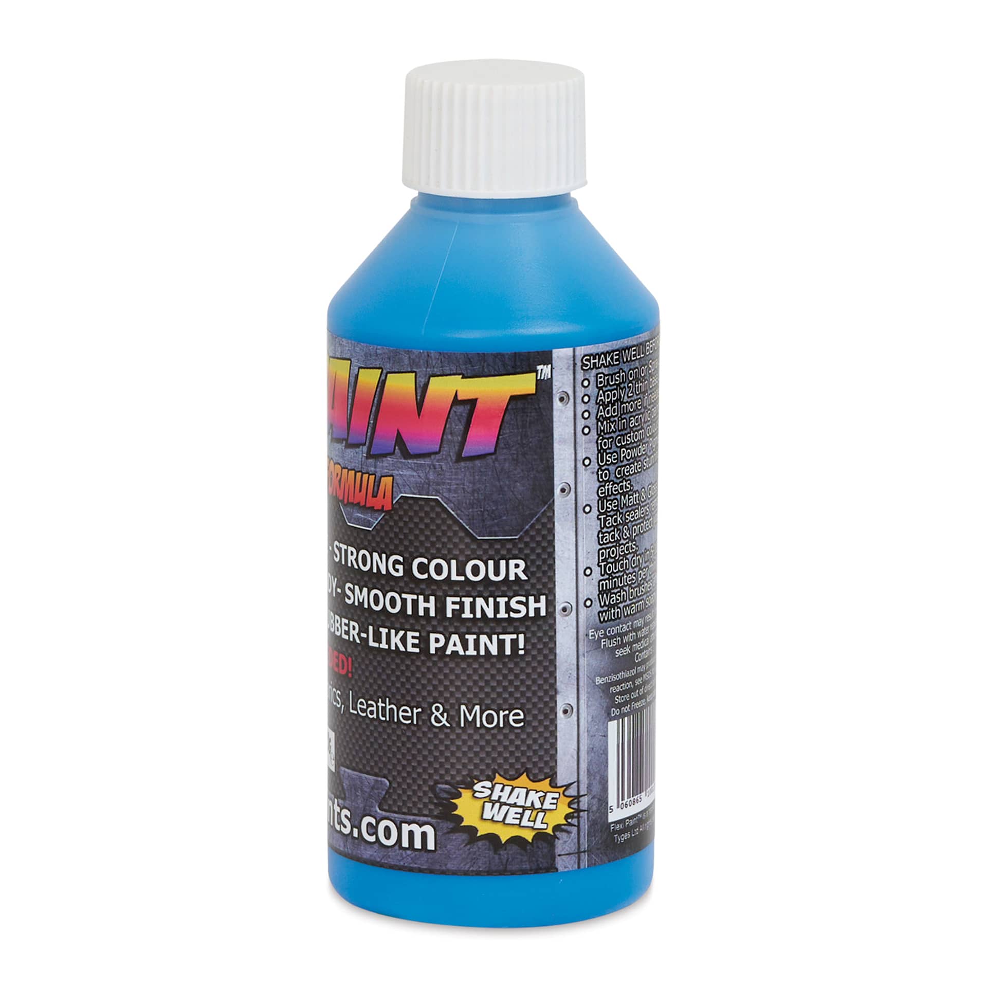 Flexi Paint Waterbased Flexible Cosplay Paint - Metallic Blue, 250 g (0.55 lb) side view