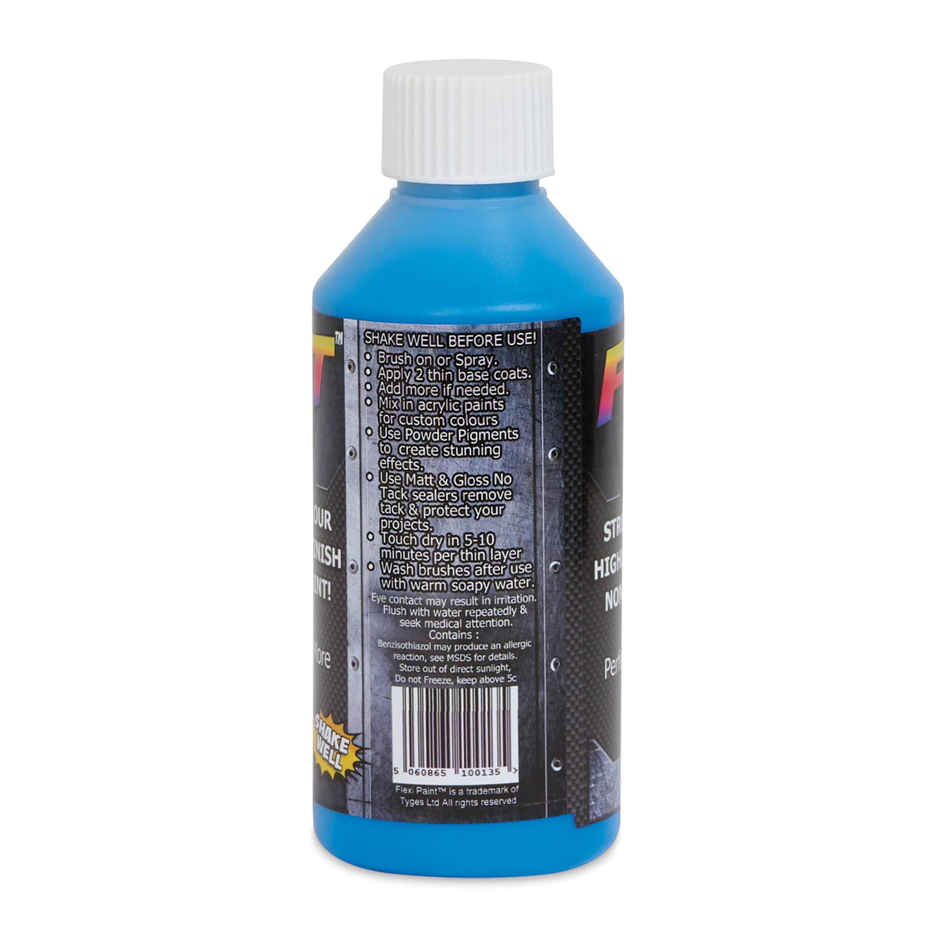 Flexi Paint Waterbased Flexible Cosplay Paint - Metallic Blue, 250 g (0.55 lb) back