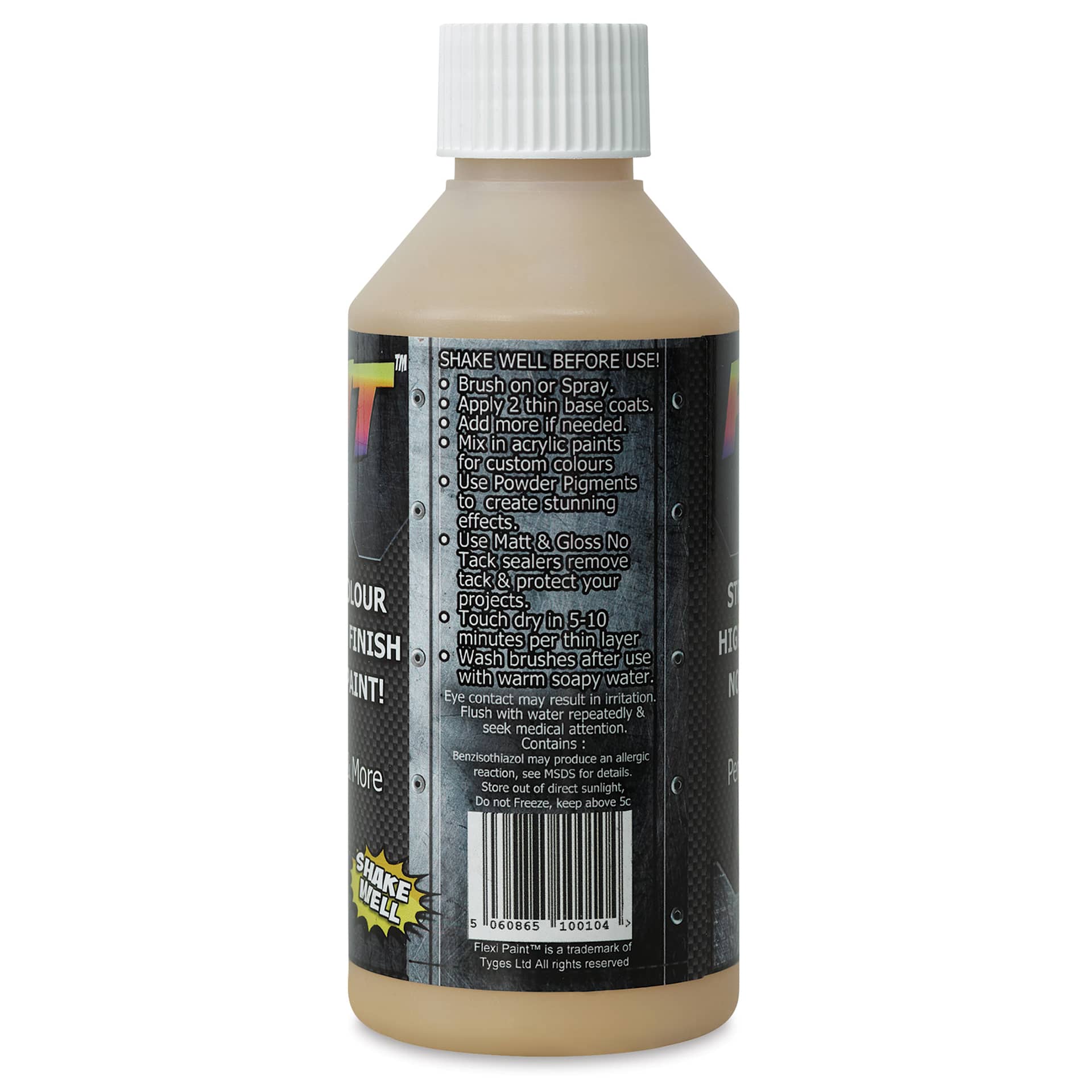 Flexi Paint Waterbased Flexible Cosplay Paint - Metallic Gold, 250 g (0.55 lb) back