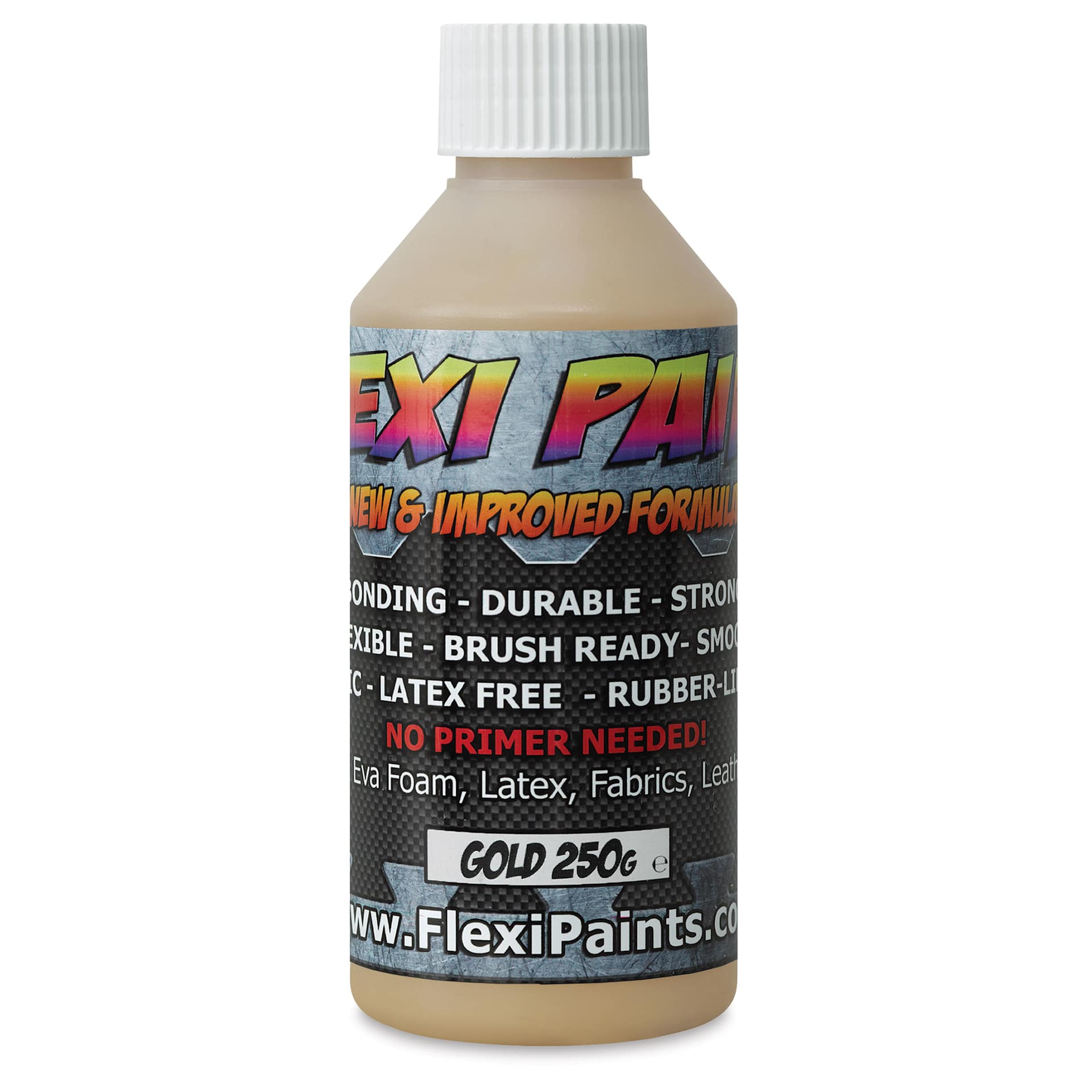 Flexi Paint Waterbased Flexible Cosplay Paint - Metallic Gold, 250 g (0.55 lb)