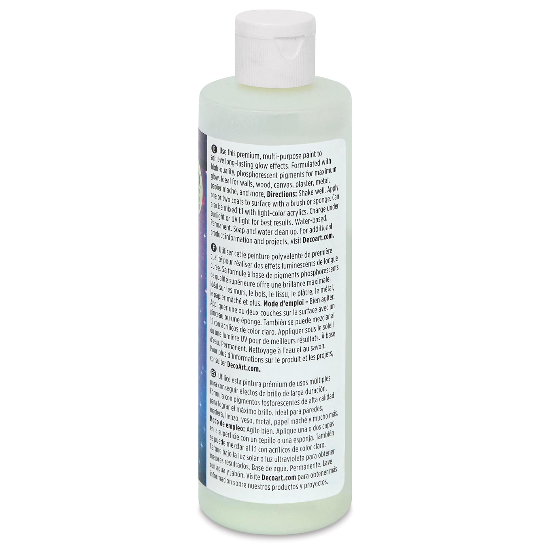 DecoArt Ultimate Glow-in-the-Dark Acrylic Paint - 8 oz right side