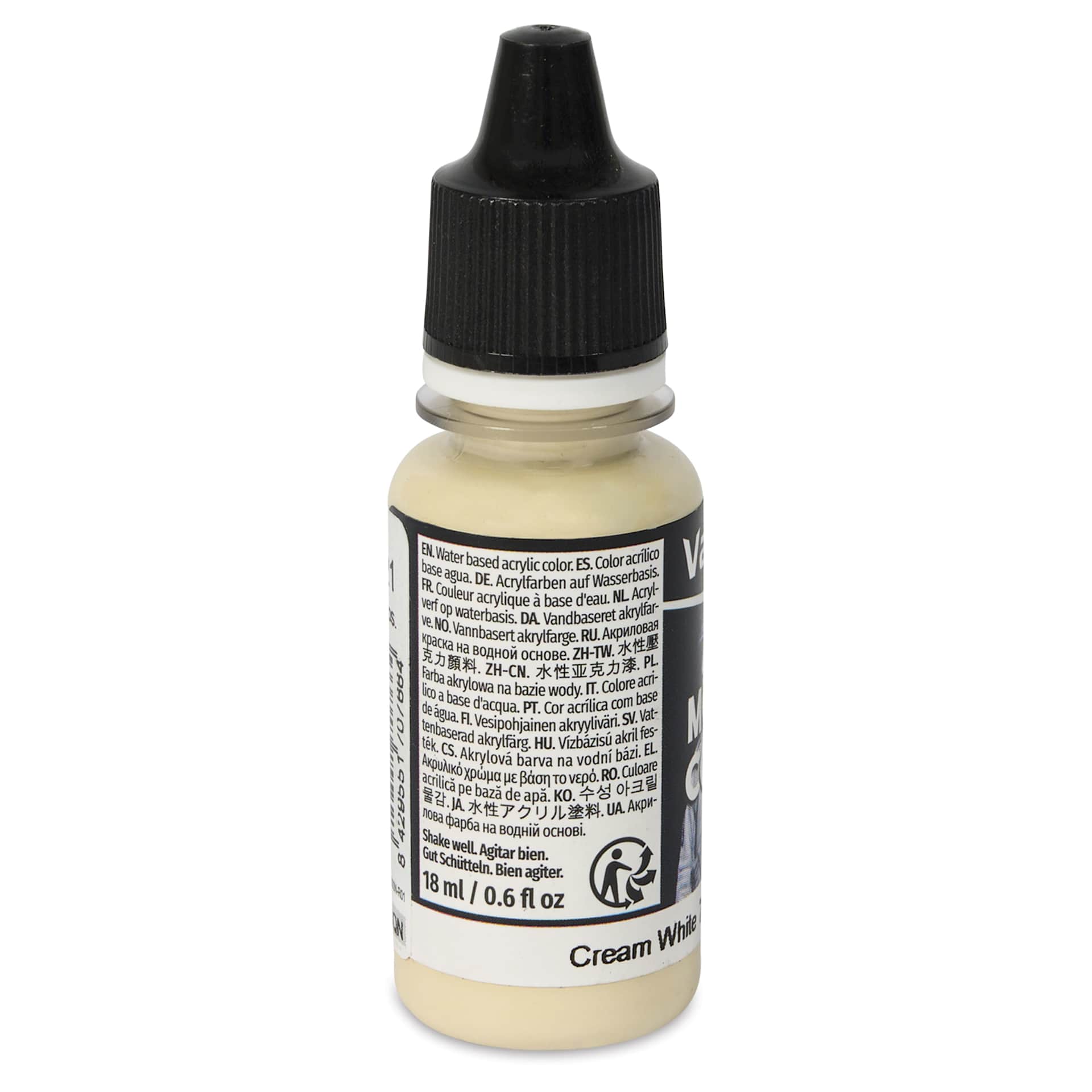 Vallejo Acrylic Model Color Paint - Cream White, 18 ml back