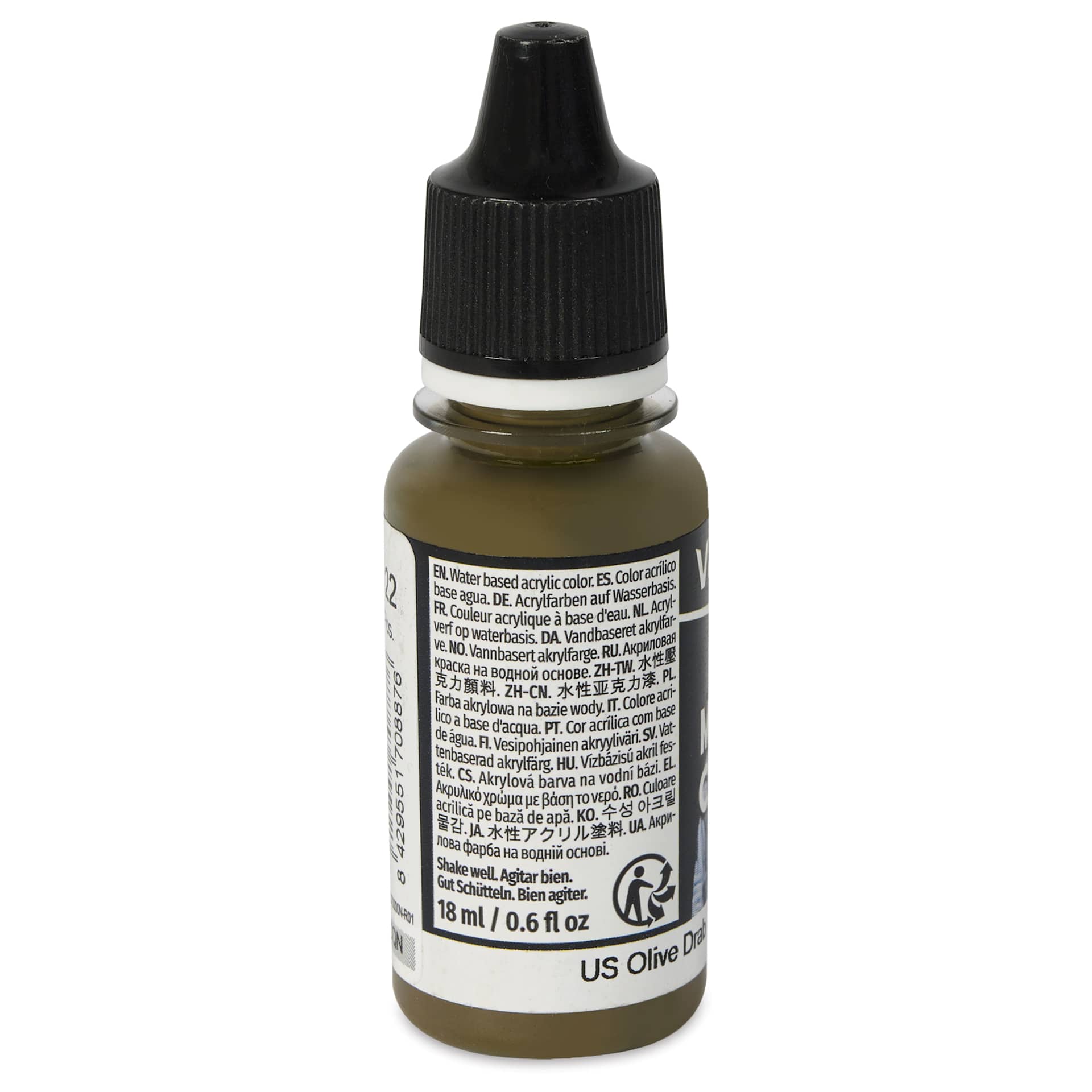 Vallejo Acrylic Model Color Paint - US Olive Drab, 18 ml back