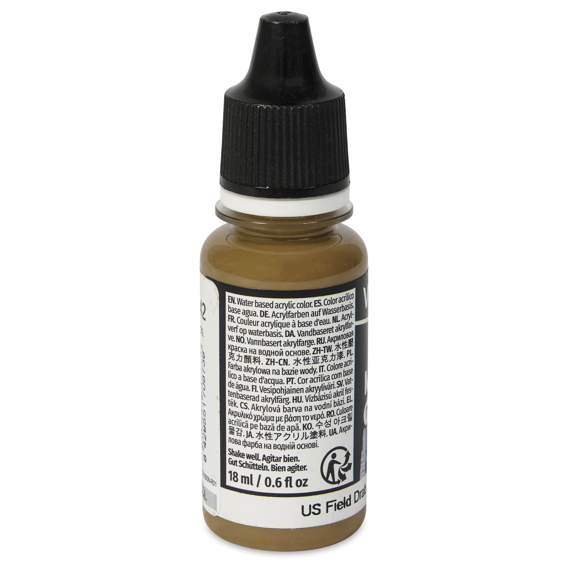 Vallejo Acrylic Model Color Paint - US Field Drab, 18 ml back