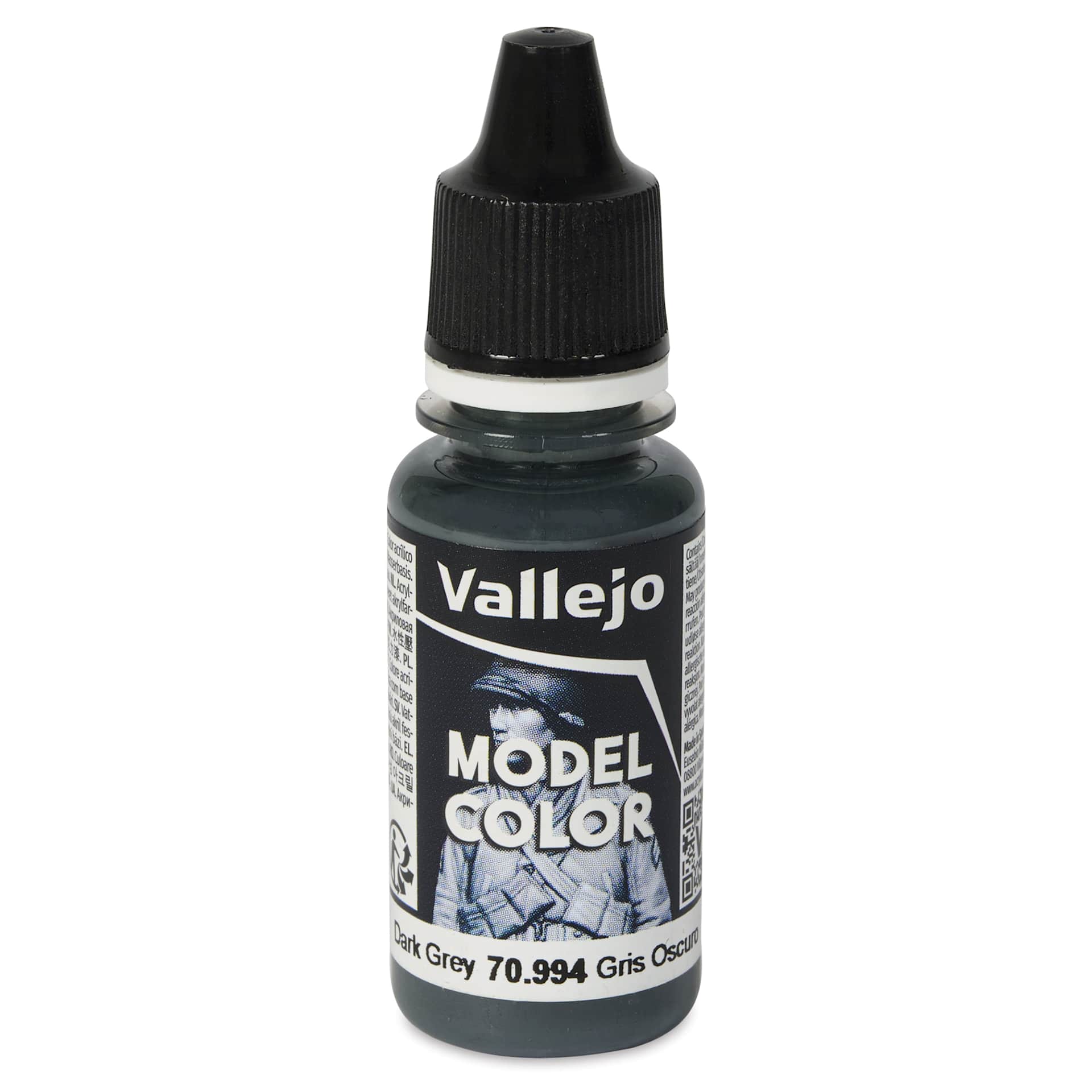 Vallejo Acrylic Model Color Paint - Dark Grey, 18 ml