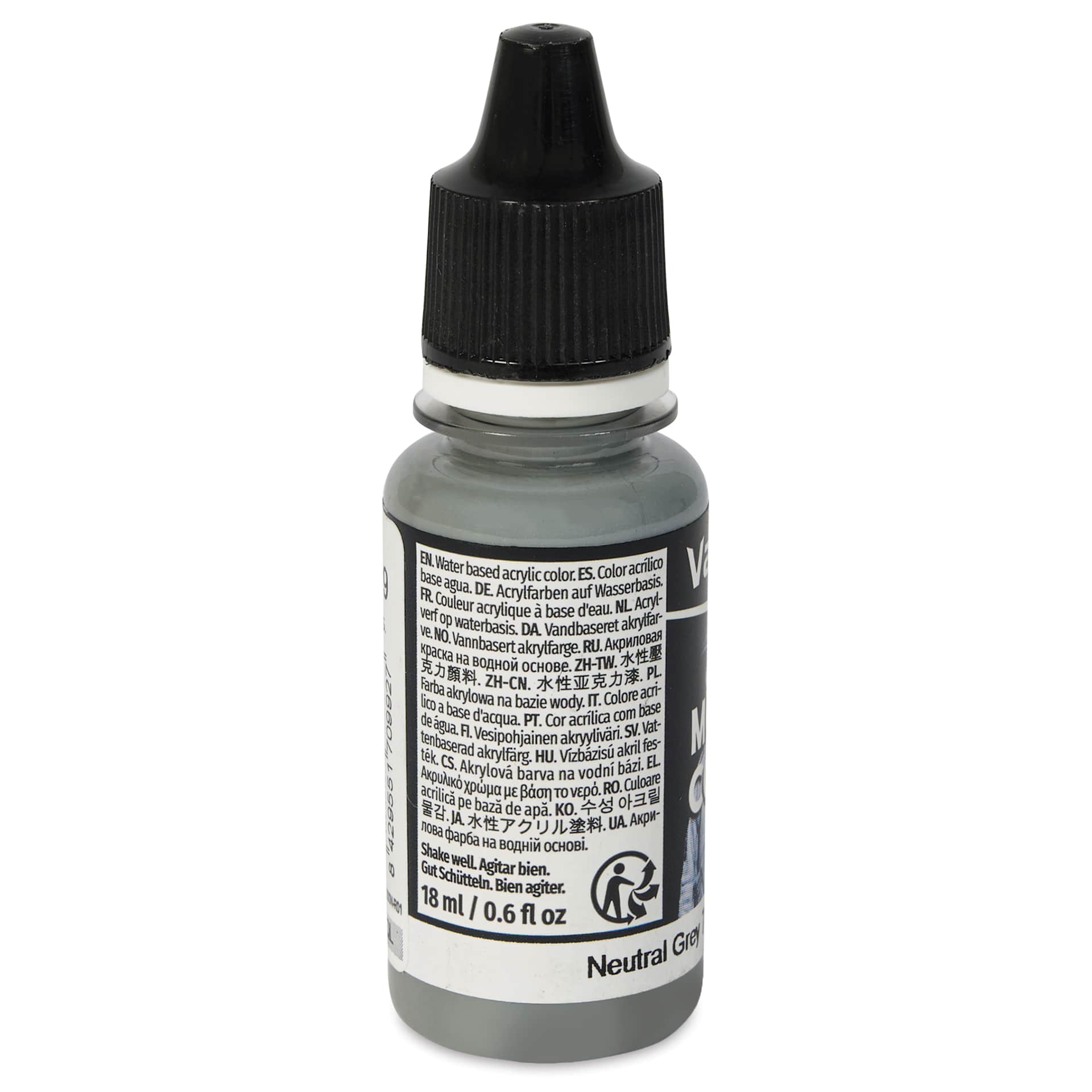 Vallejo Acrylic Model Color Paint - Neutral Grey, 18 ml back