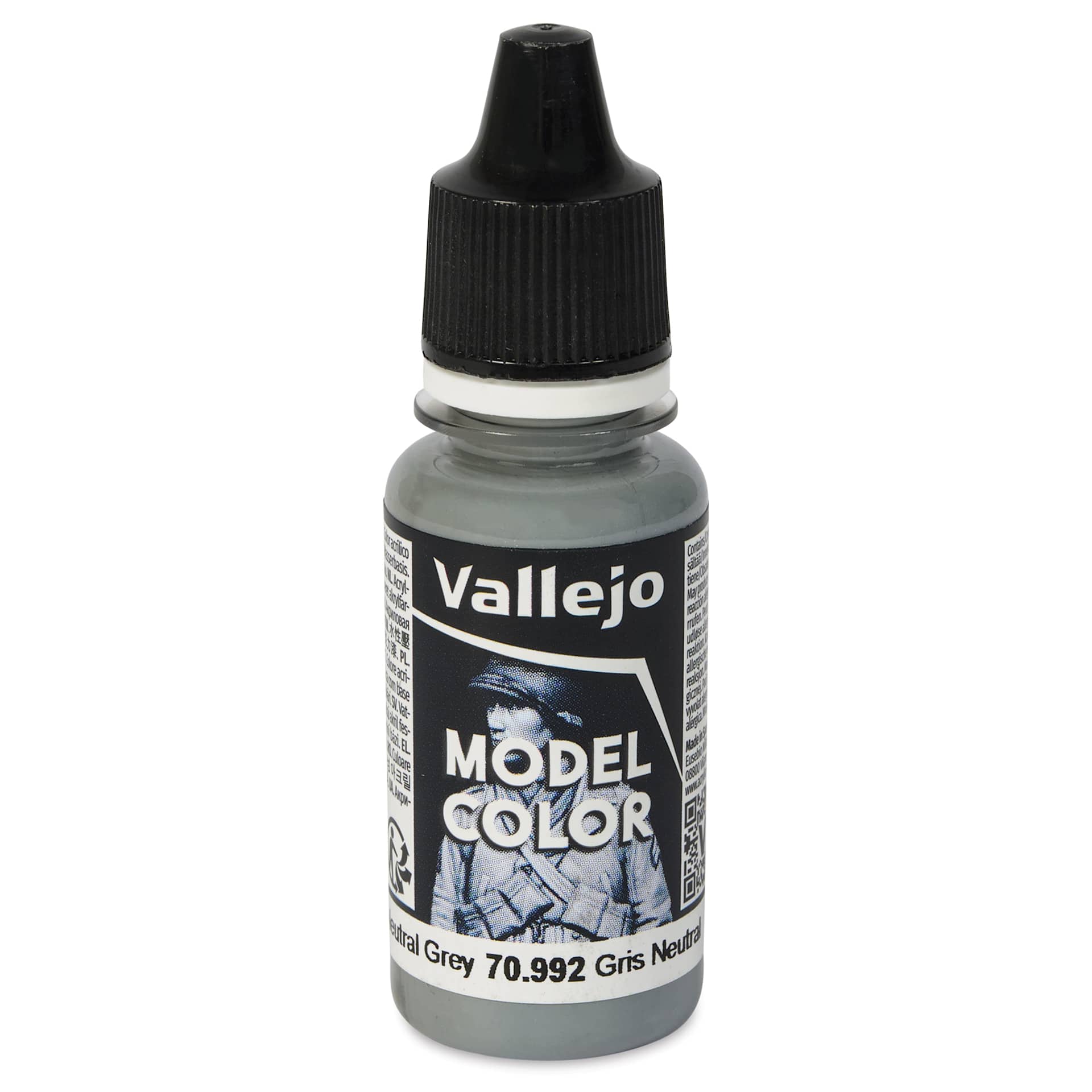 Vallejo Acrylic Model Color Paint - Neutral Grey, 18 ml