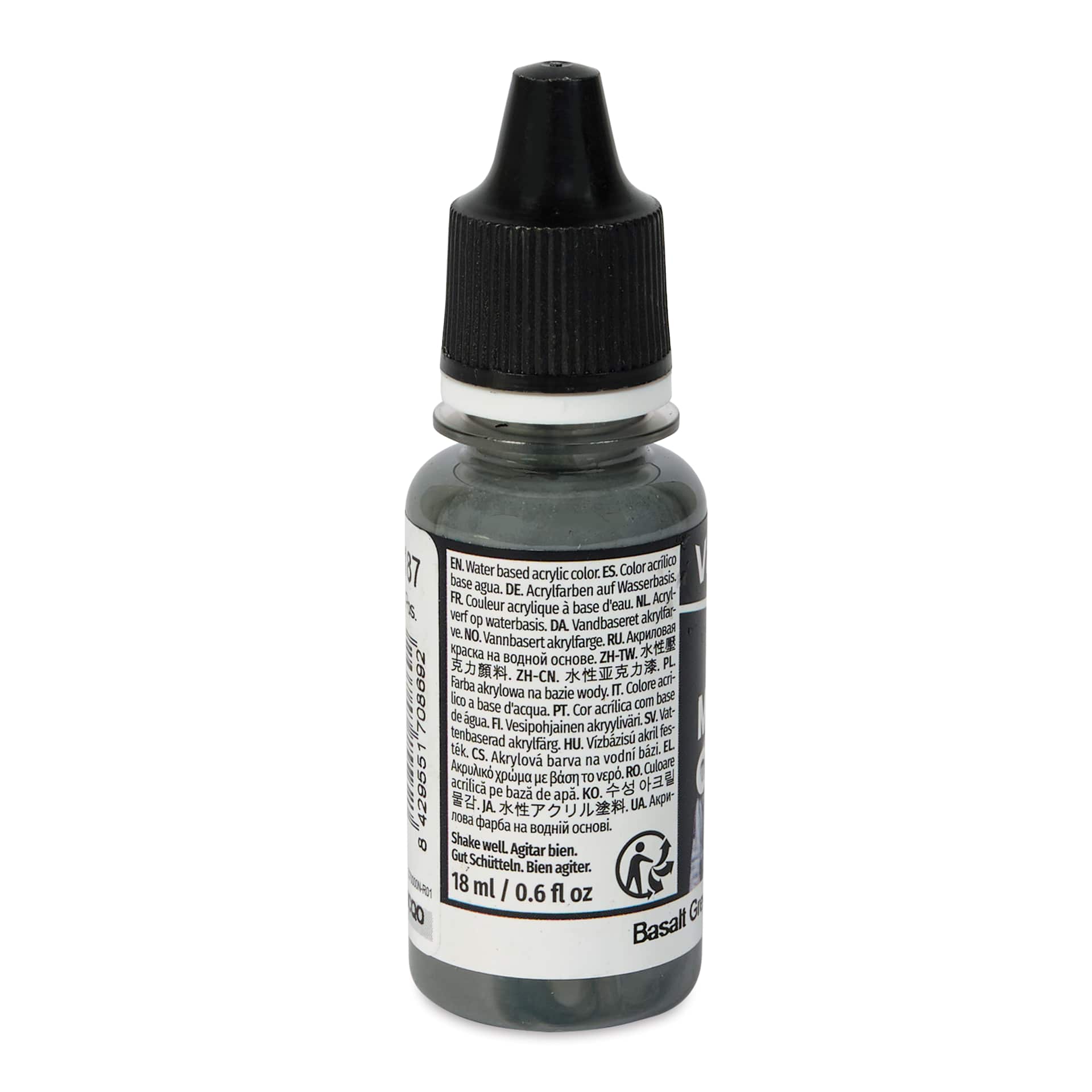 Vallejo Acrylic Model Color Paint - Basalt Grey, 18 ml back