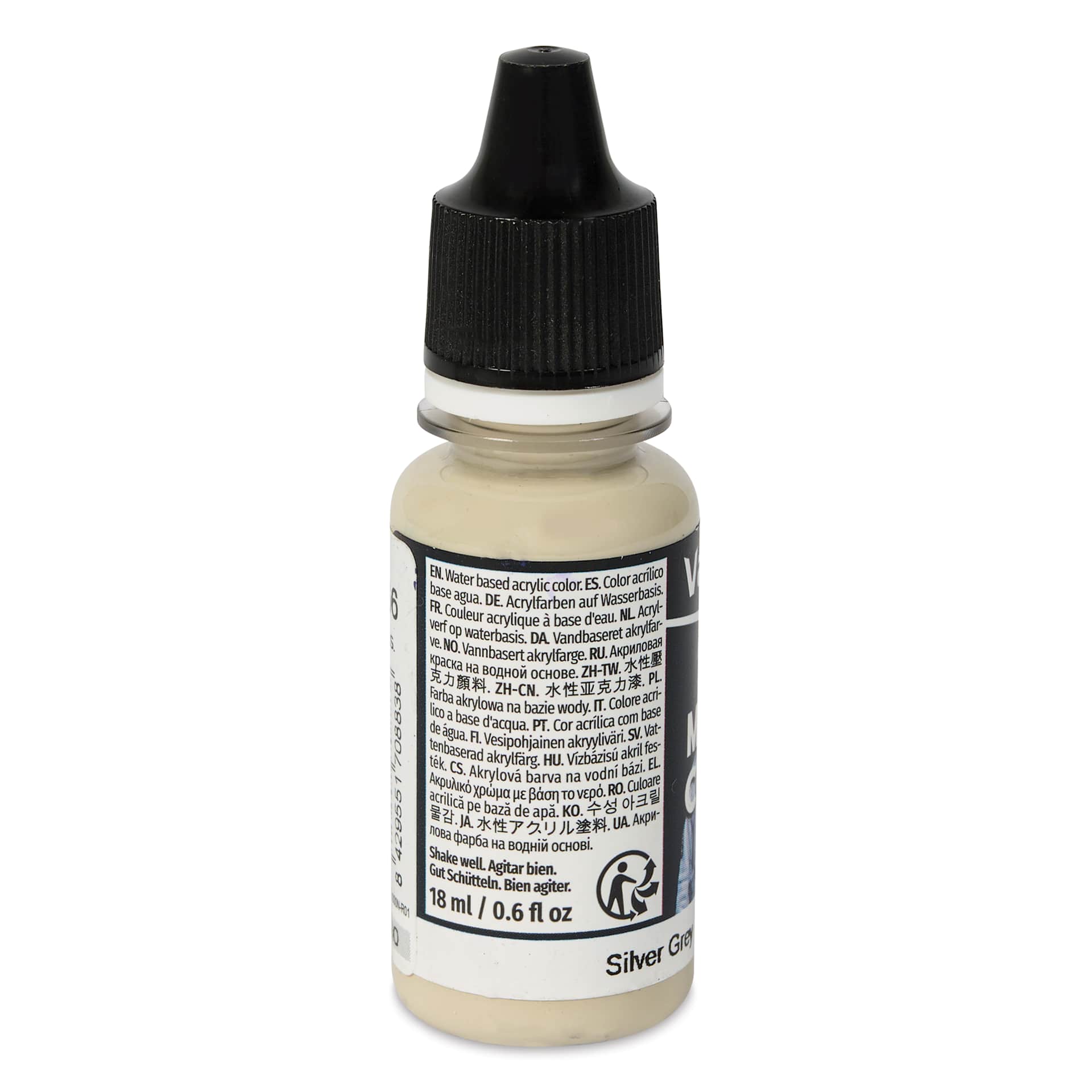 Vallejo Acrylic Model Color Paint - Silver Grey, 18 ml back