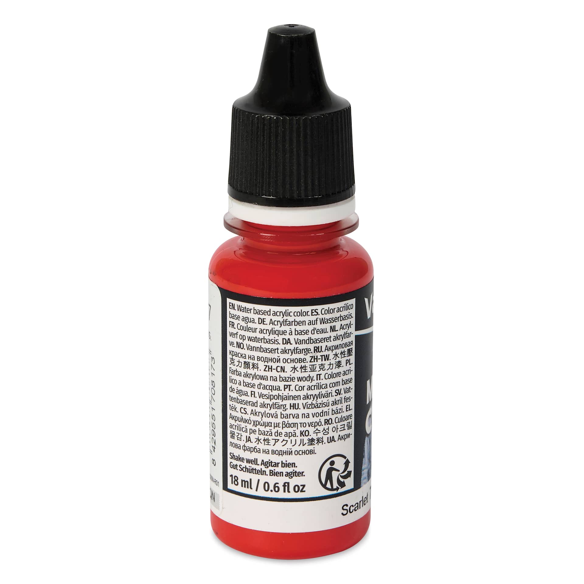 Vallejo Acrylic Model Color Paint - Scarlet, 18 ml back