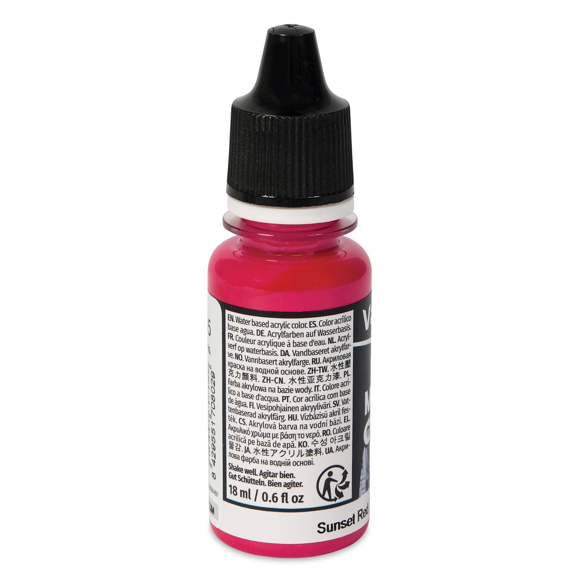 Vallejo Acrylic Model Color Paint - Sunset Red, 18 ml back