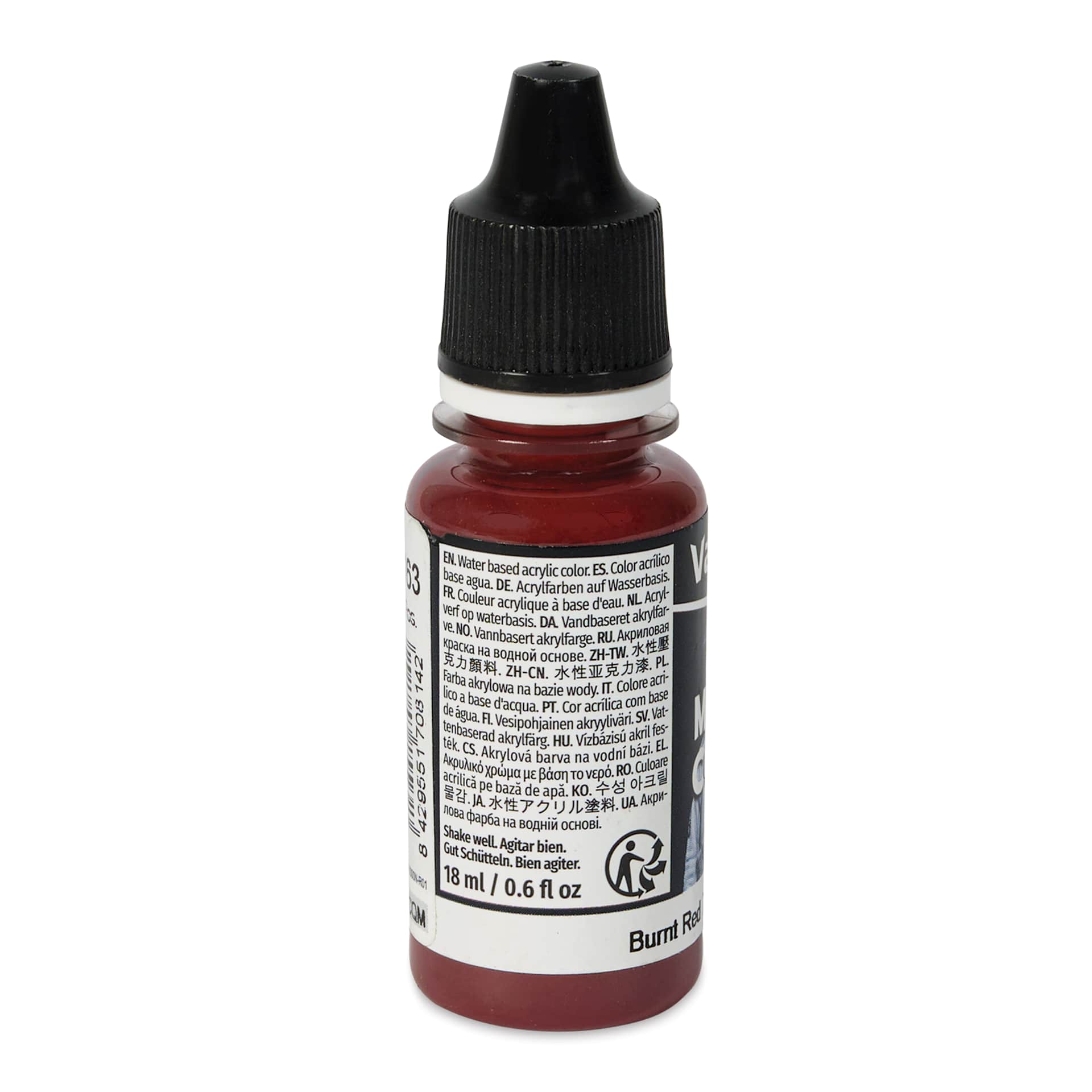 Vallejo Acrylic Model Color Paint - Burnt Red, 18 ml back