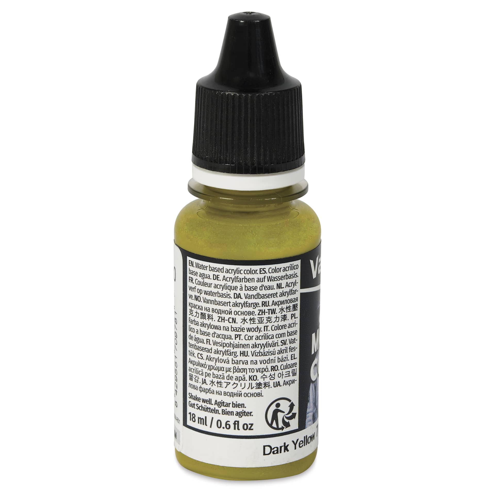 Vallejo Acrylic Model Color Paint - Dark Yellow, 18 ml back