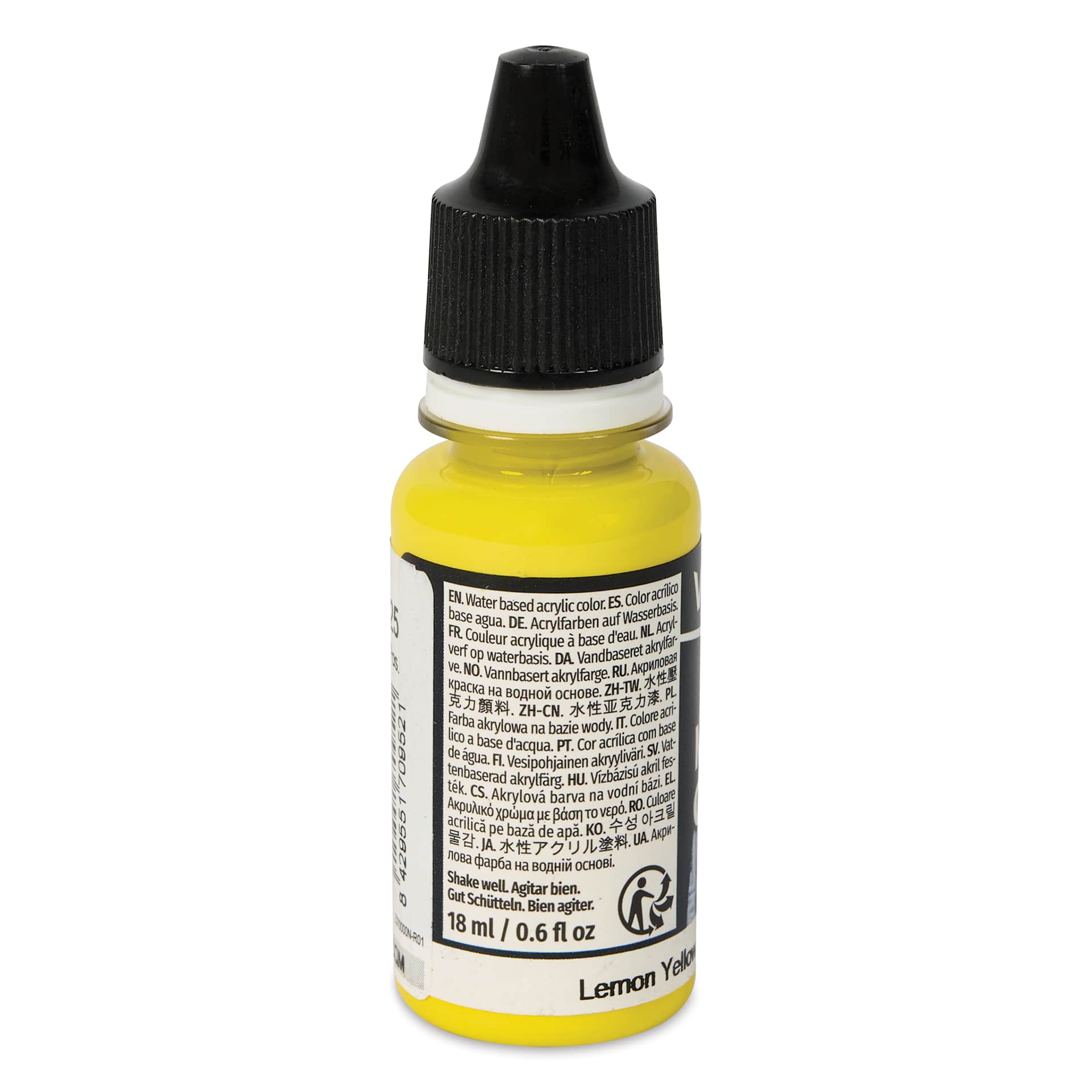 Vallejo Acrylic Model Color Paint - Lemon Yellow, 18 ml back