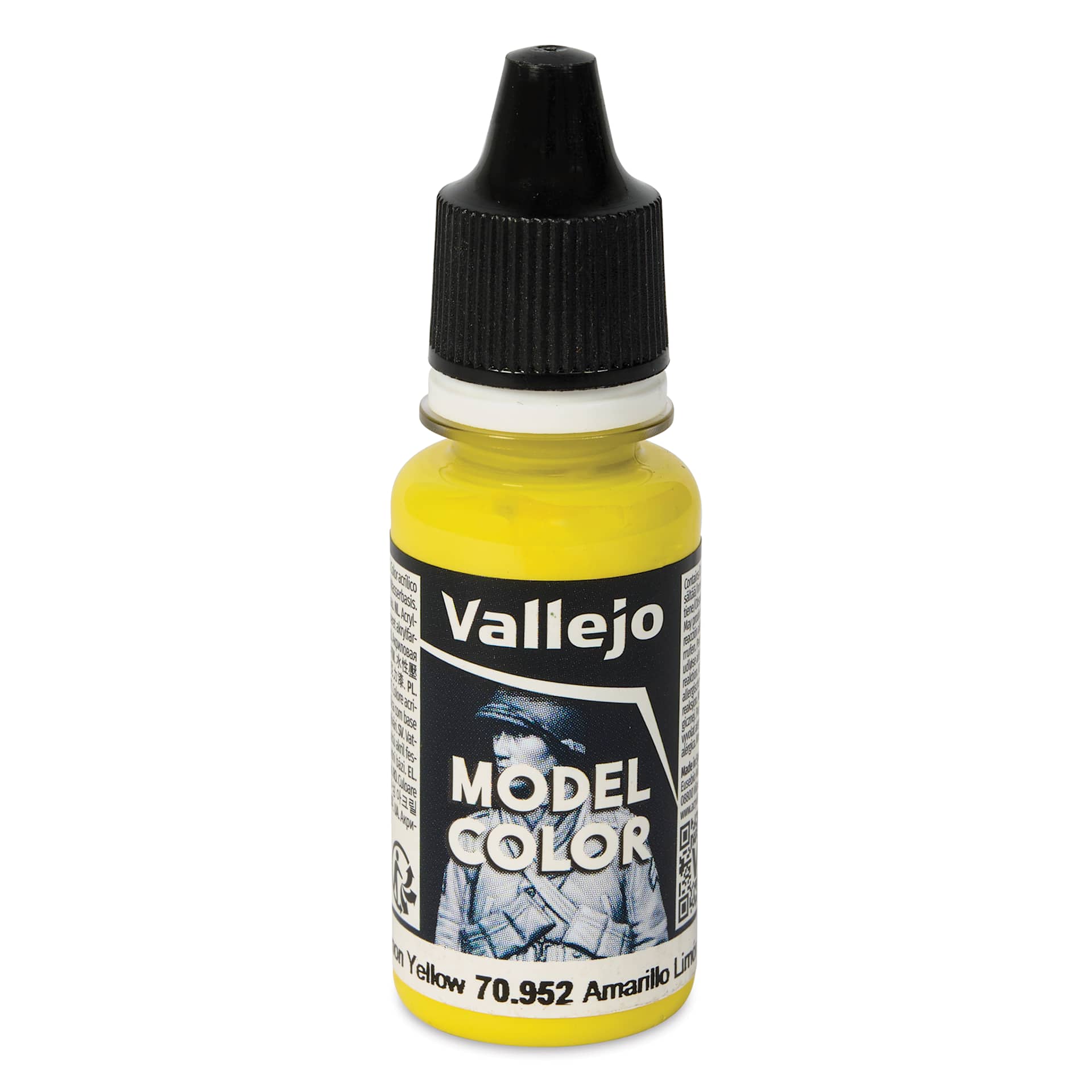 Vallejo Acrylic Model Color Paint - Lemon Yellow, 18 ml