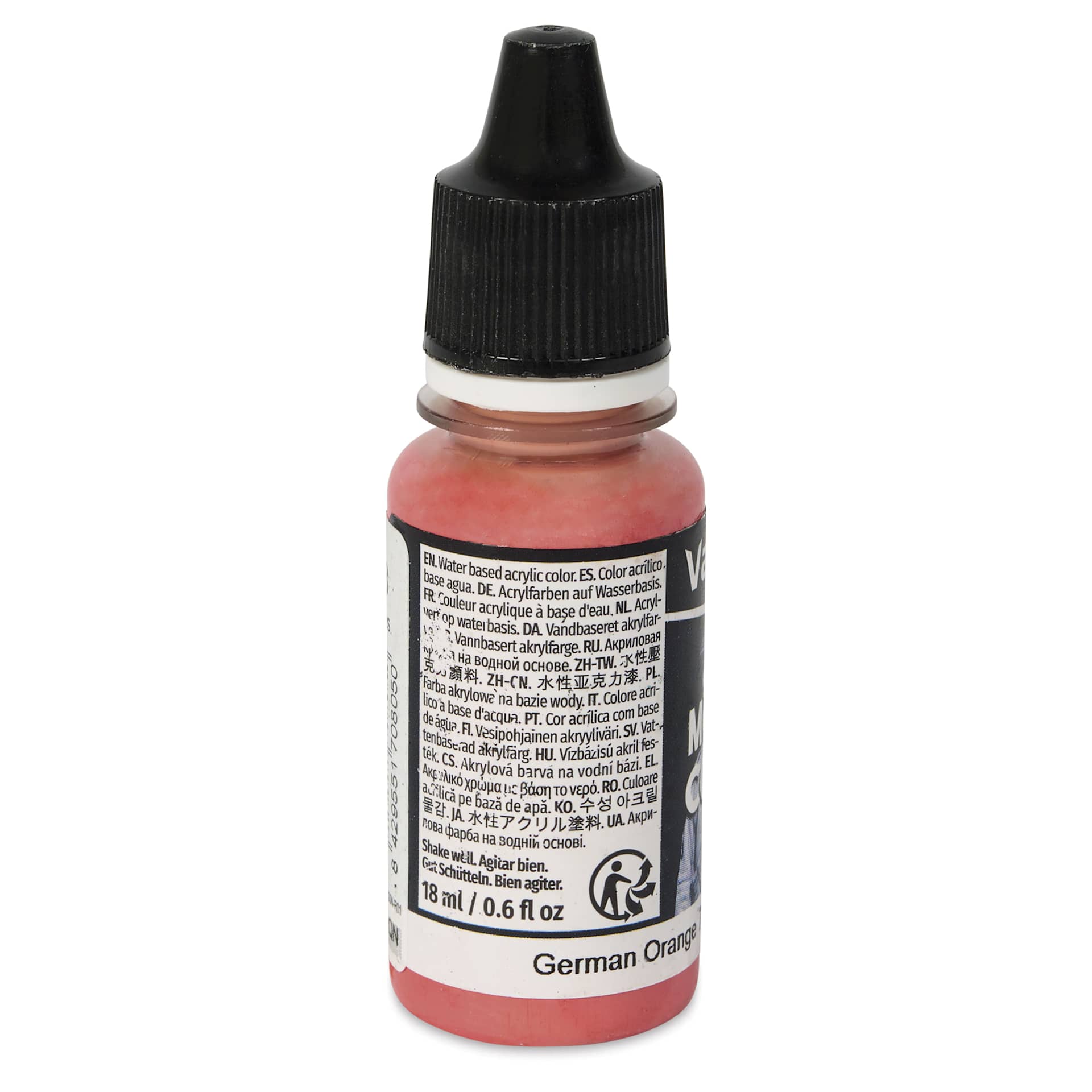 Vallejo Acrylic Model Color Paint - German Orange, 18 ml back