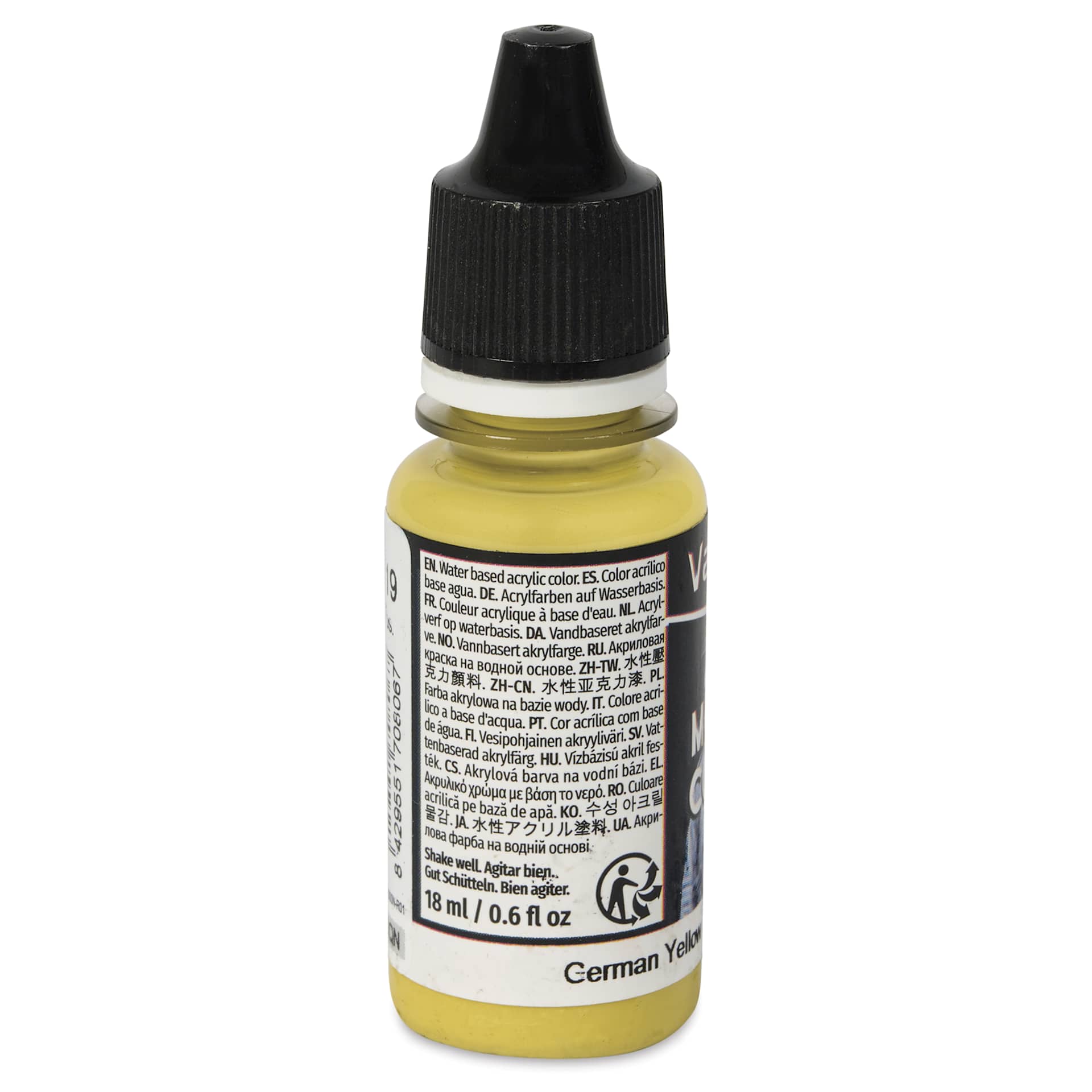 Vallejo Acrylic Model Color Paint - German Yellow, 18 ml back