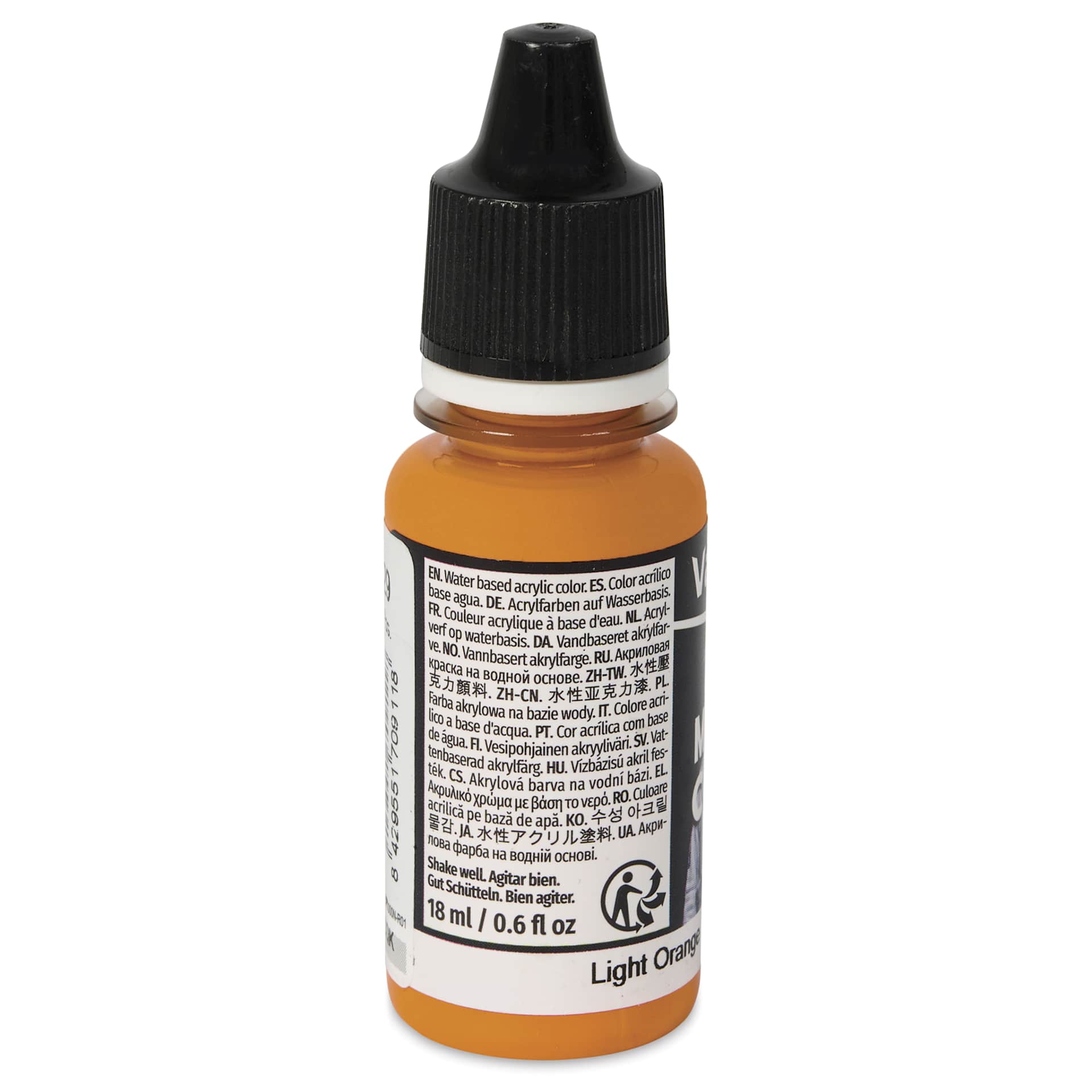 Vallejo Acrylic Model Color Paint - Light Orange, 18 ml back