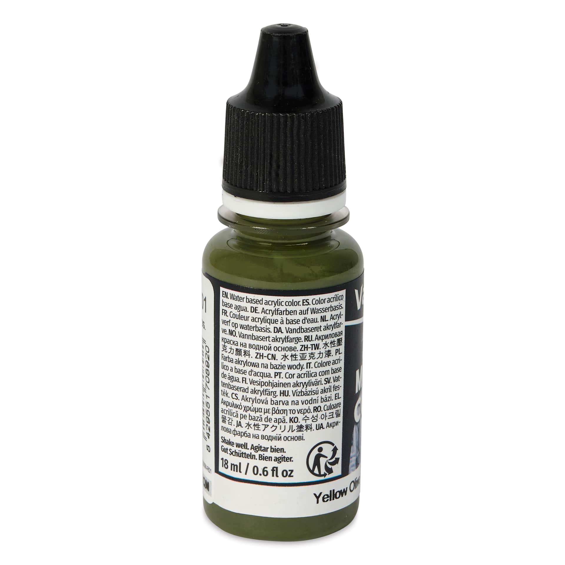 Vallejo Acrylic Model Color Paint - Yellow Olive, 18 ml back