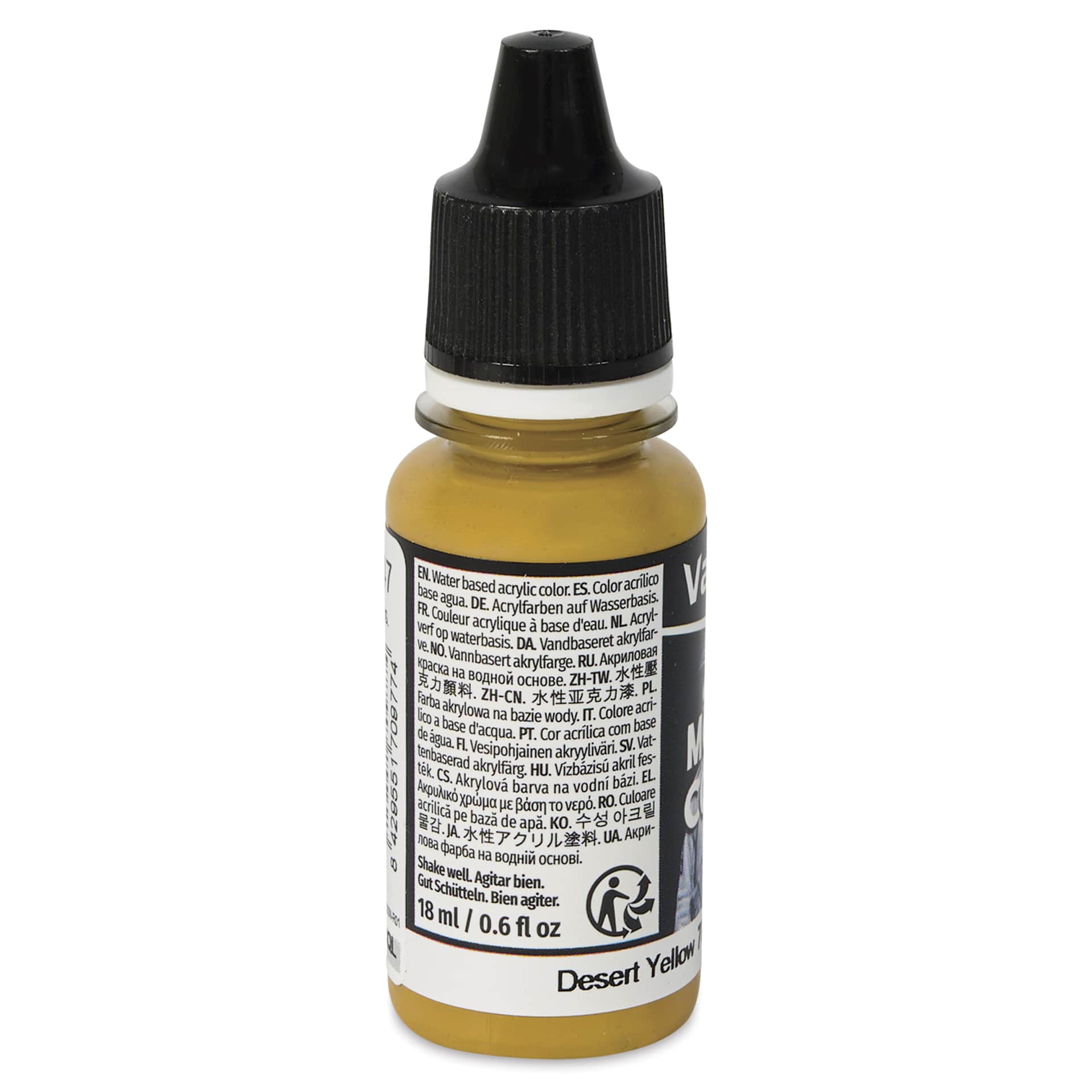 Vallejo Acrylic Model Color Paint - Desert Yellow, 18 ml back