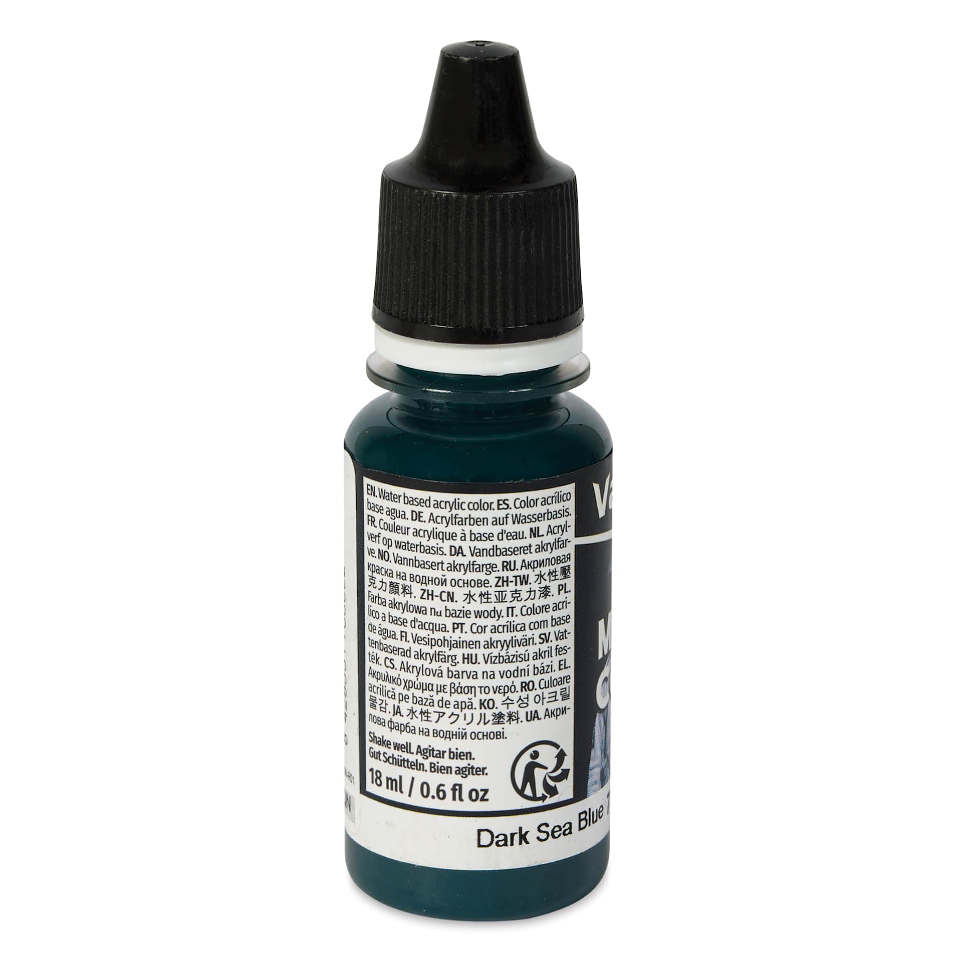 Vallejo Acrylic Model Color Paint - Dark Sea Blue, 18 ml back